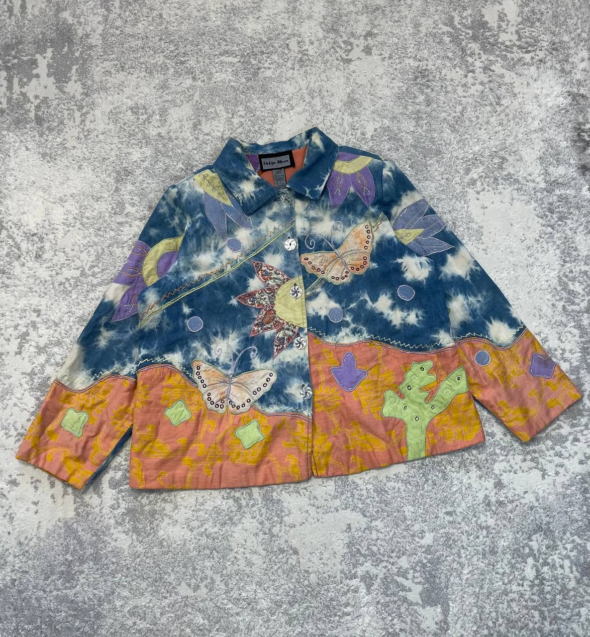 Other Indigo Moon Embroidered Jacket With Butterflies Size XL Size XL / US 12-14 / IT 48-50 - 2 Thumbnail