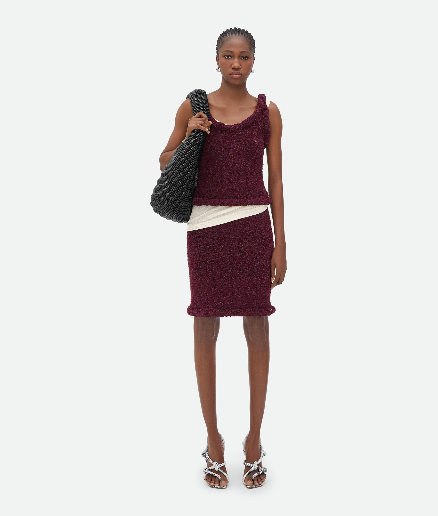Bottega Veneta o1bcso1str0225 Towelling Viscose Tank Top in Burgundy Size M / US 6-8 / IT 42-44 - 1 Thumbnail