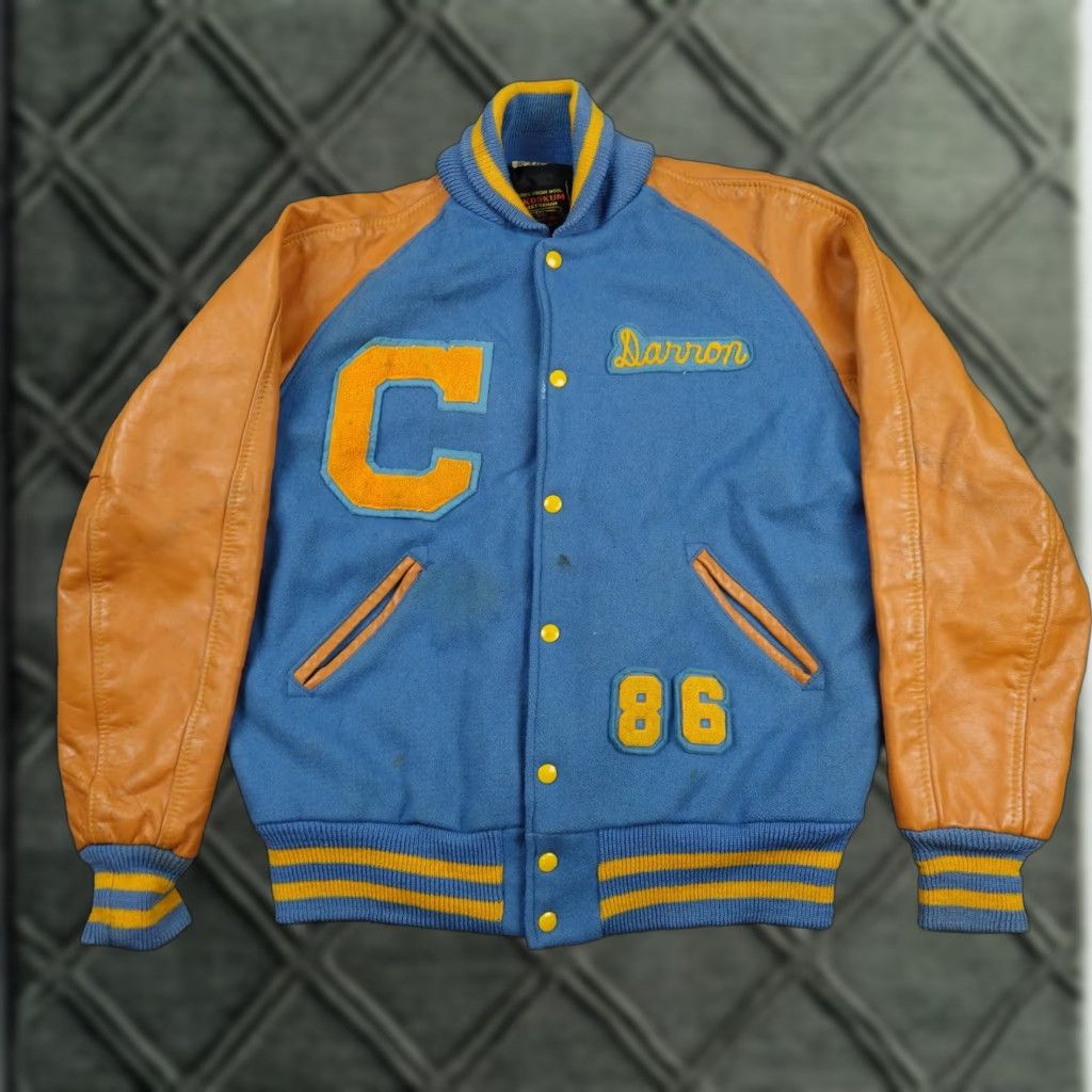 Vintage VINTAGE Skookum Jacket Mens 42 Blue Wool Leather Varsity Letterman 86 80s Size US XS / EU 42 / 0 - 1 Thumbnail