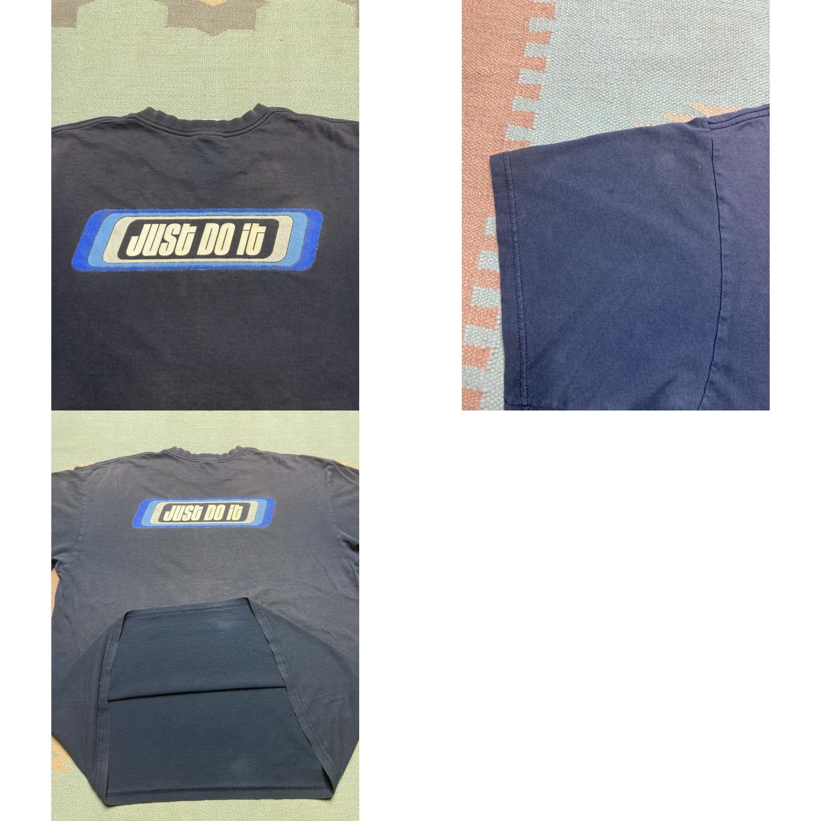 Nike VINTAGE Nike T-Shirt Men XL Navy Blue Check Logo Just Do It Swoosh Graphic Size US XL / EU 56 / 4 - 8 Thumbnail