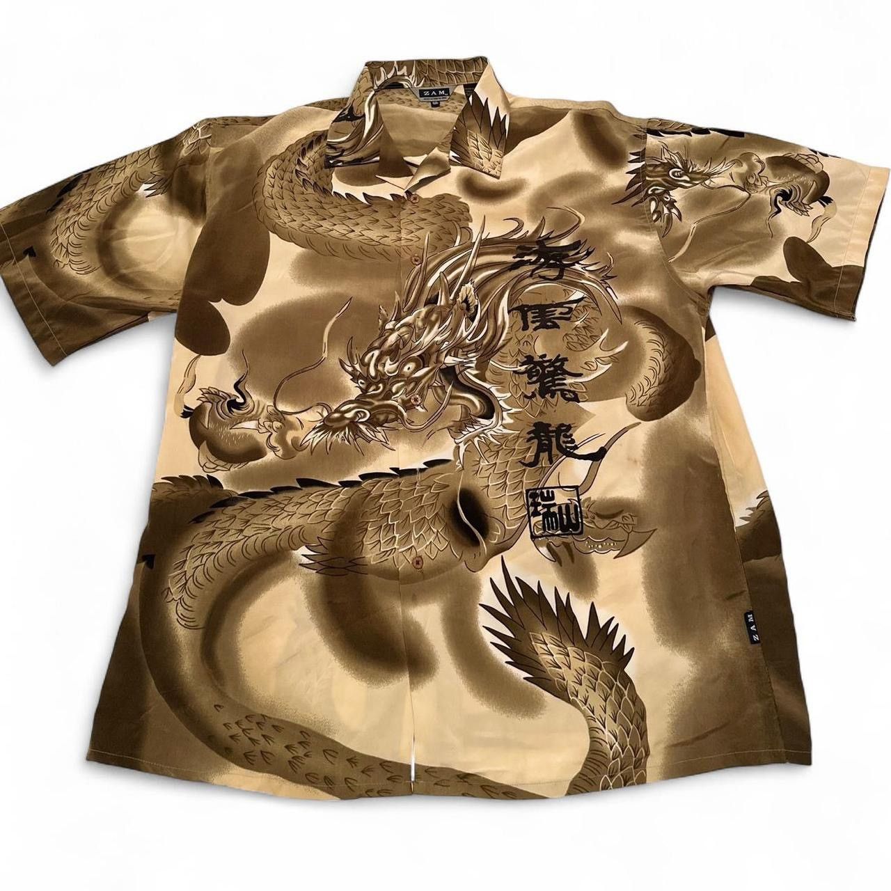 Other ZAM Dragon Print Satin Button-Up Shirt (Size 2XL) Size US XXL / EU 58 / 5 - 1 Thumbnail