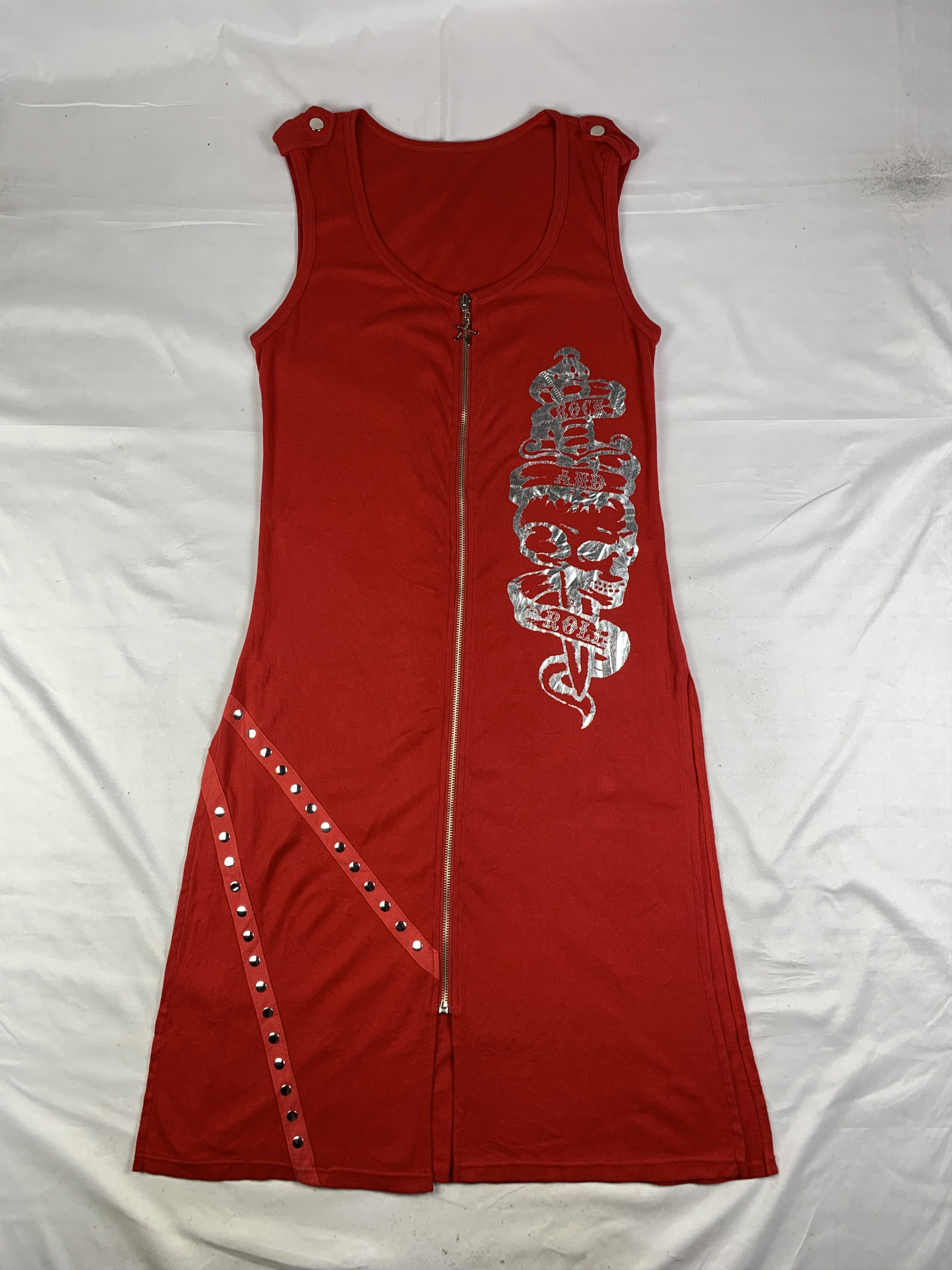Japanese Brand Chorus Skull Red Zip Tattoo Dress (L) Size L / US 10 / IT 46 - 1 Thumbnail
