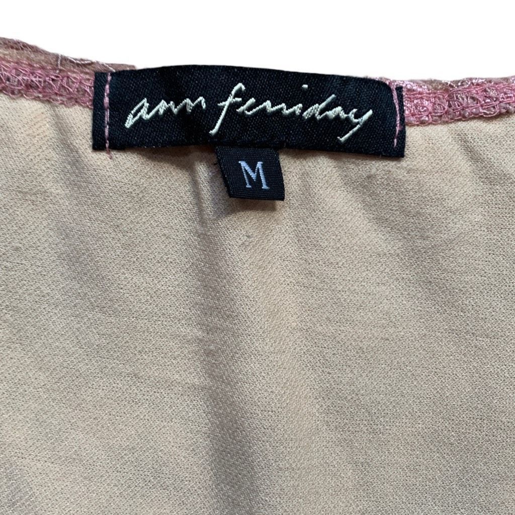 Vintage Vintage Ann Ferriday Pink Lace Tank Top Sleeveless Vneck Tie Size S / US 4 / IT 40 - 10 Thumbnail
