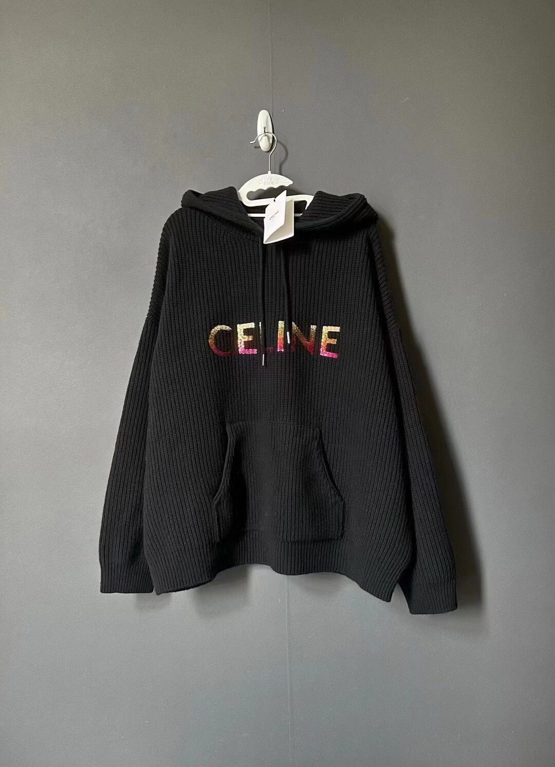 Celine celine gradient sequined wool knit hoodie Size S / US 4 / IT 40 - 1 Thumbnail