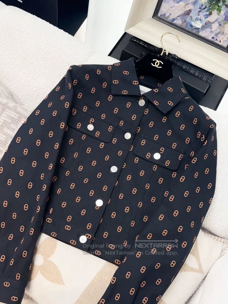 Hermes Hermes Indigo Denim Jacket with Pig Nose Print Size XS / US 0-2 / IT 36-38 - 2 Thumbnail