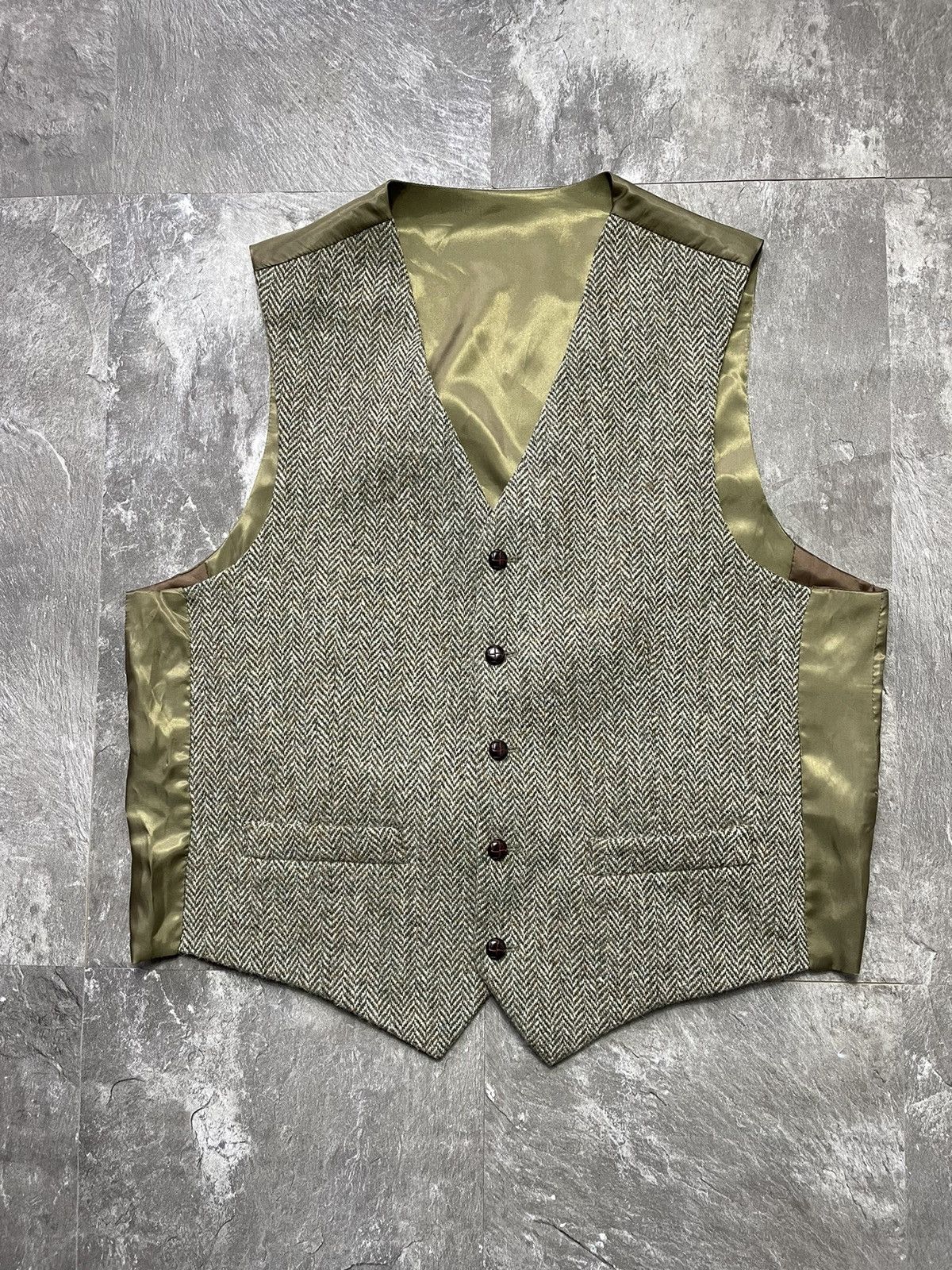 Harris Tweed Harris Tweed M Button Up Wool Vest Sleeveless Jacket Size US M / EU 48-50 / 2 - 1 Thumbnail