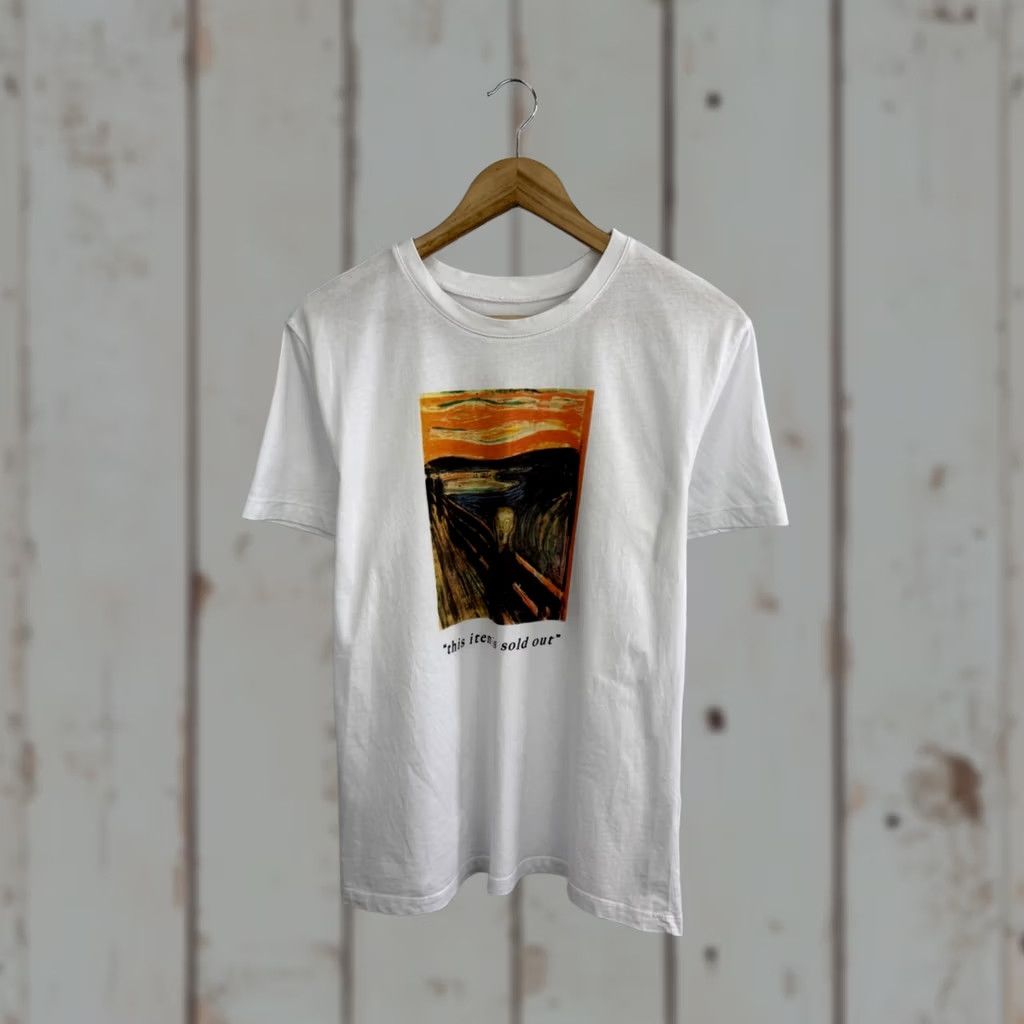 Vintage Vintage Edvard Munch The Scream Art T-Shirt Mens M White Retro Size US M / EU 48-50 / 2 - 1 Thumbnail
