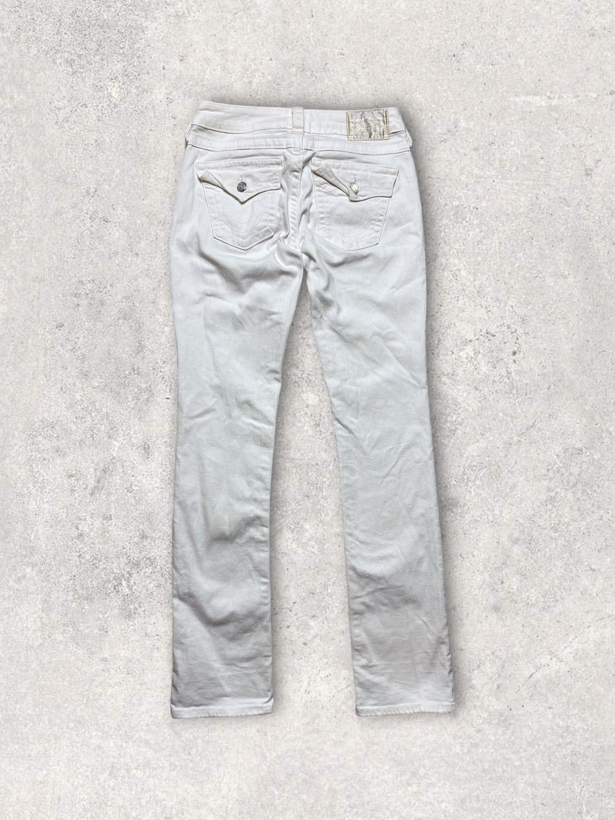 True Religion True Religion BILLY silver crystal buttons white denim jeans Size 26" / US 2 / IT 38 - 2 Thumbnail
