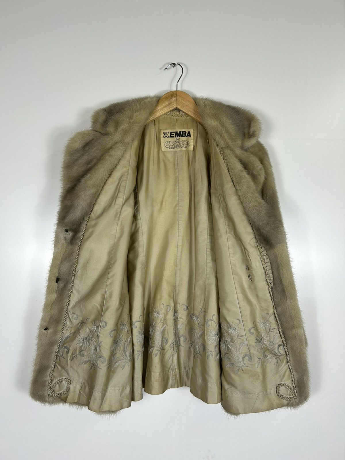 Sagafurs Vintage EMBA Mink Fur Coat – Beige Real Fur Jacket, Size S / US 4 / IT 40 - 10 Thumbnail