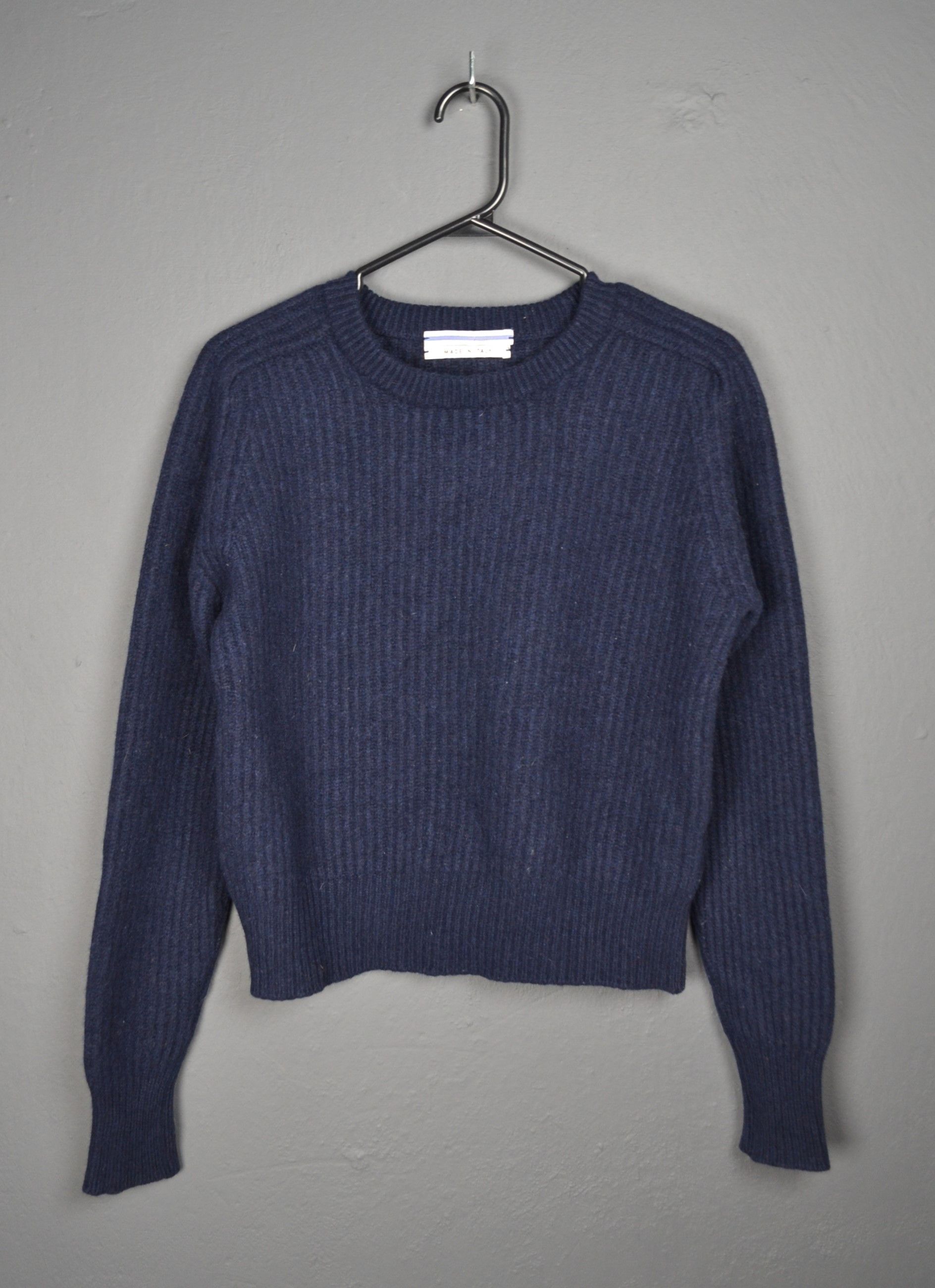 Cristaseya S Cashmere Wool Maxi Ribbed Raglan Cropped Knit