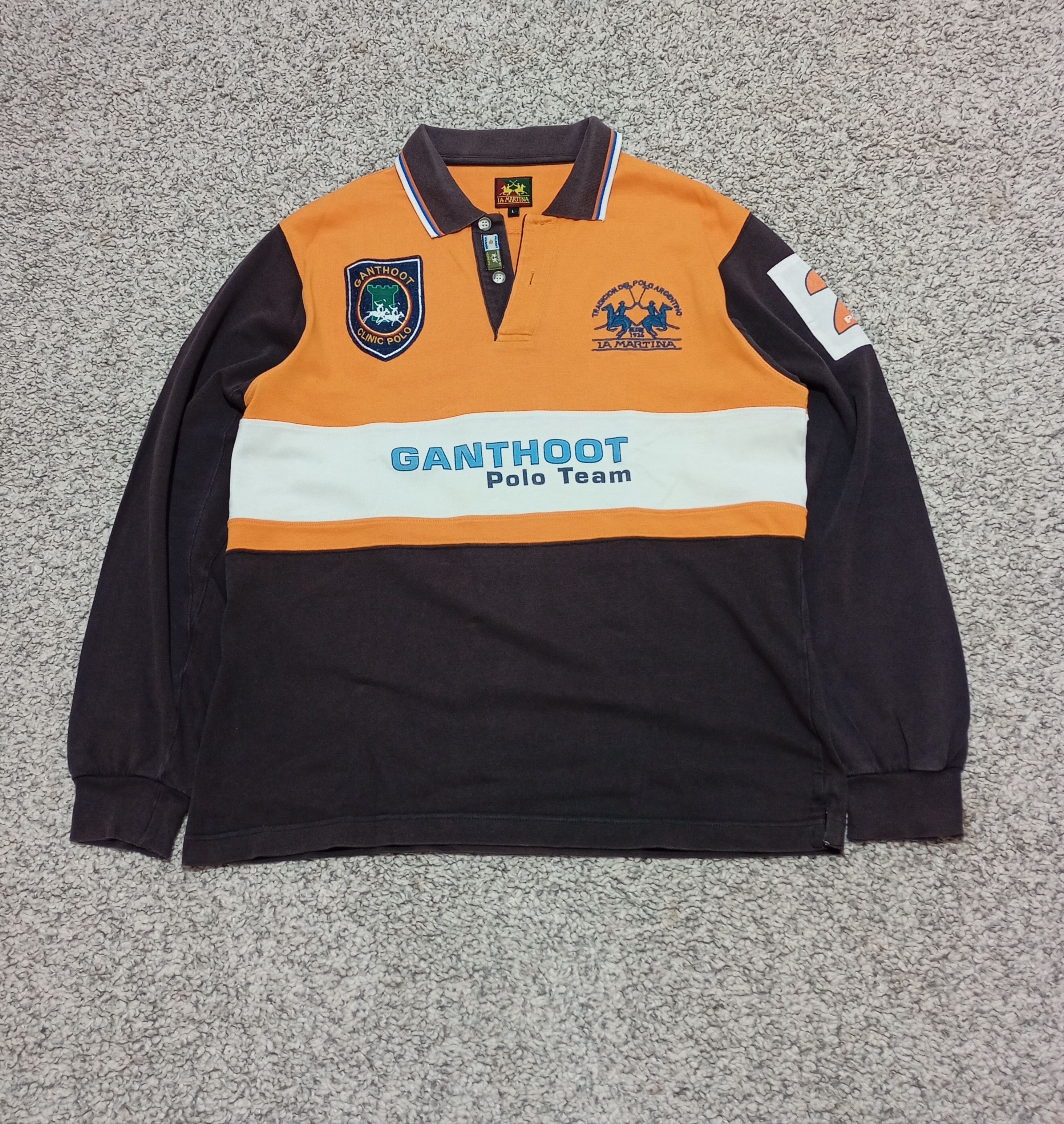 La Martina Vintage La Martina Abu Dhabi Rugby Polo Tshirt Size US L / EU 52-54 / 3 - 4 Thumbnail