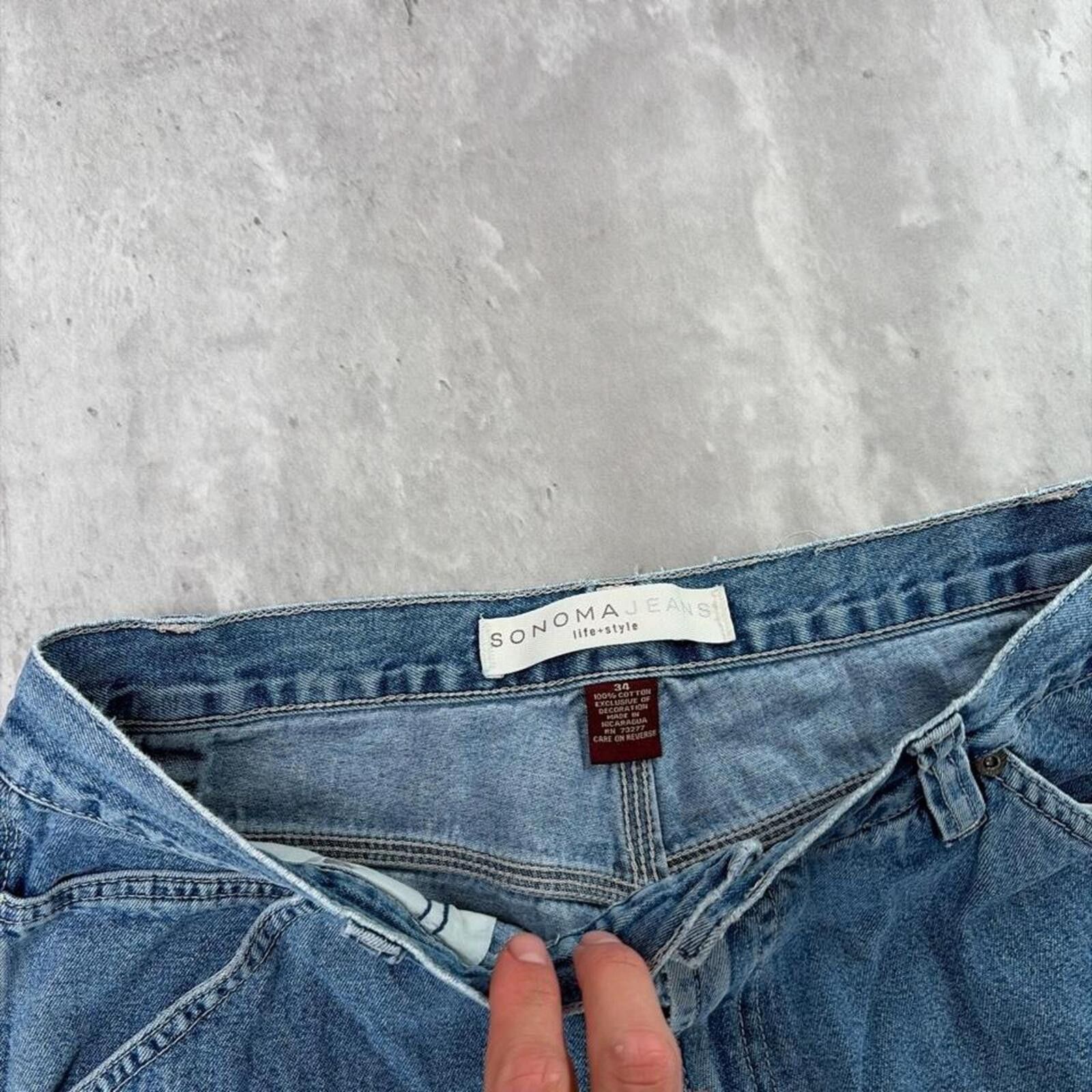 Other Y2K Blue Sonoma Jeans Grunge Baggy Carpenter Denim Jorts Size US 34 / EU 50 - 5 Thumbnail