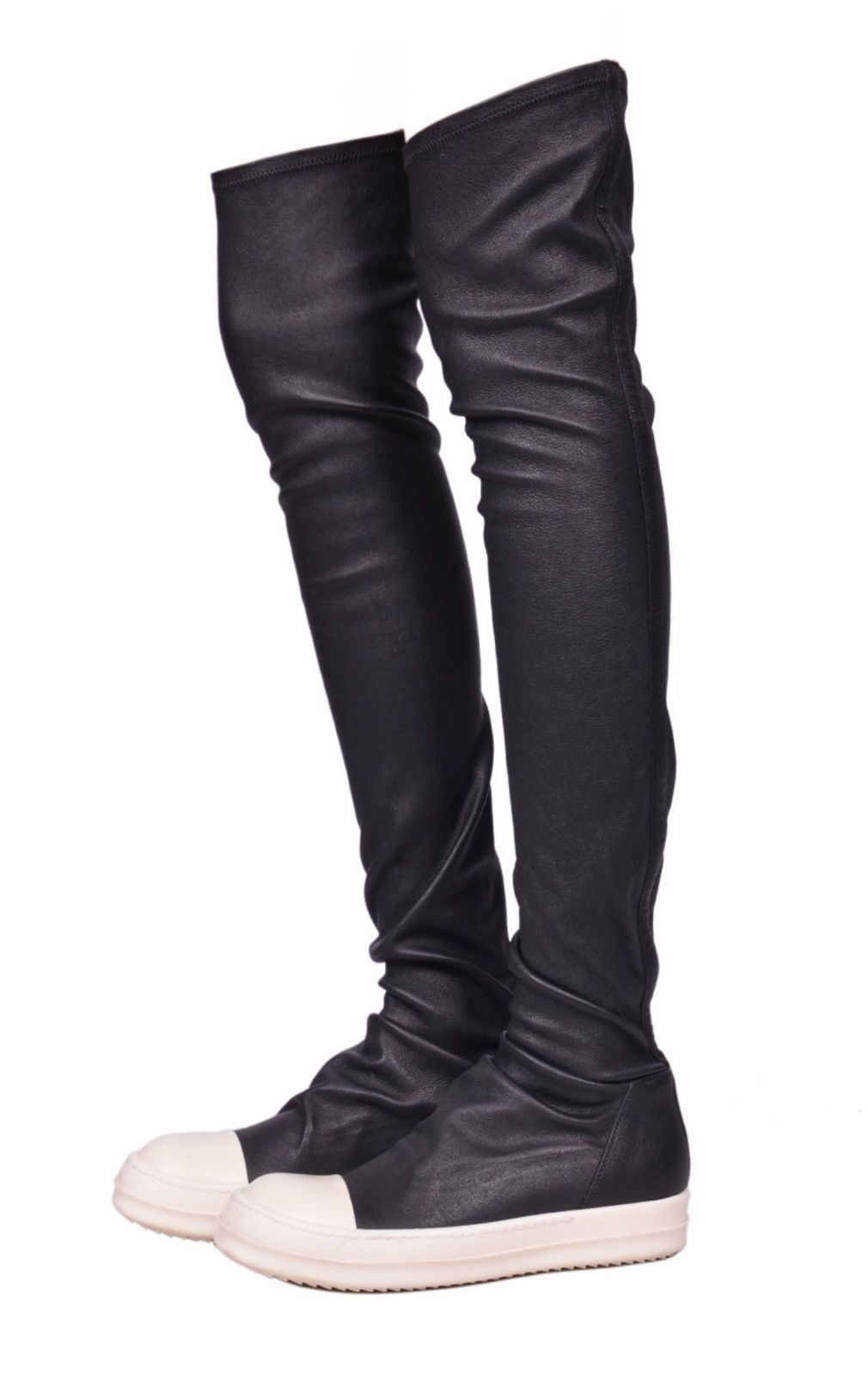 Rick Owens Last Rick Owens Oblique Runner Stretch Leather High Boots Size US 10 / IT 40 - 2 Thumbnail