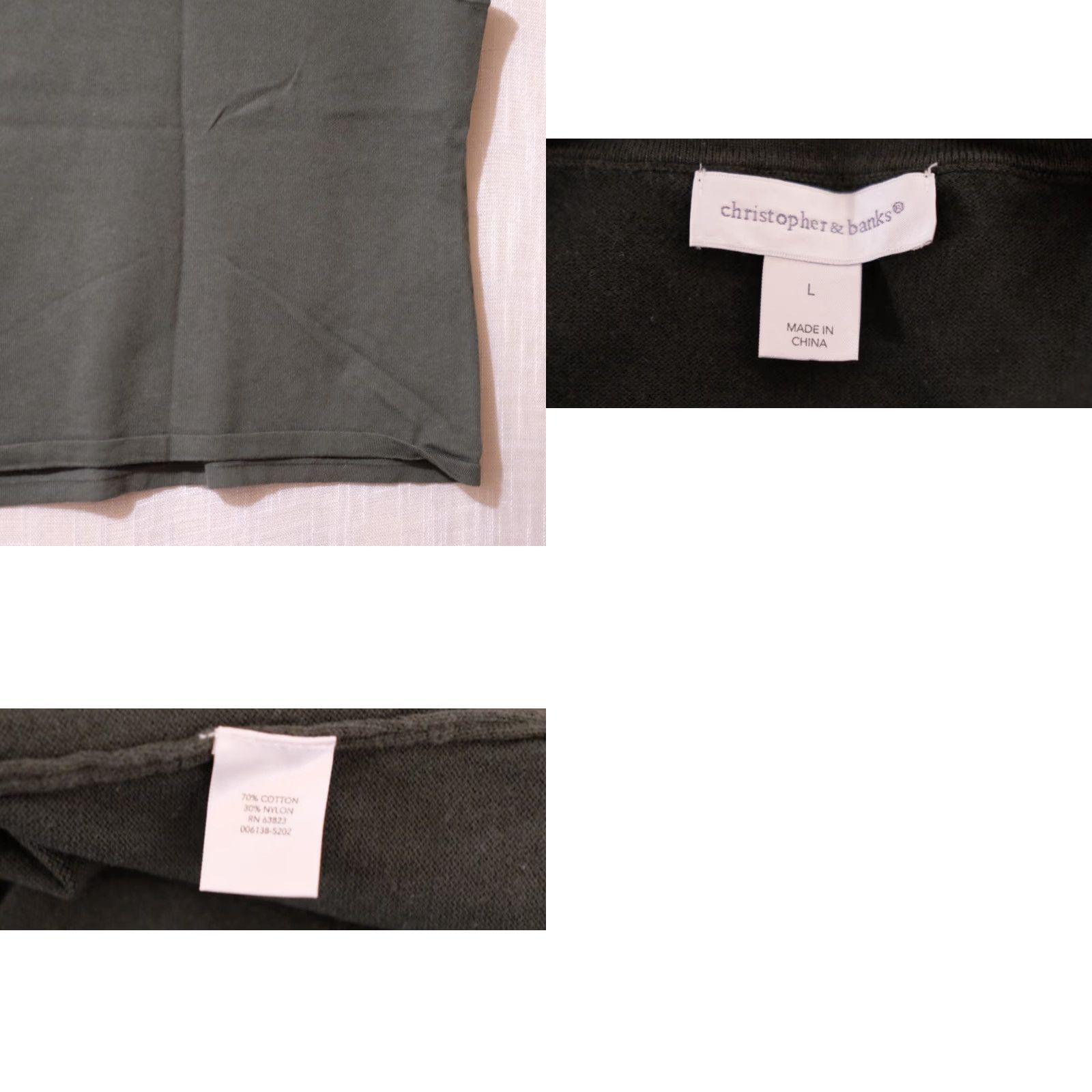 Vintage Christopher & Banks Sweater Tank Dark Green Stretch Womens L Tank Knit Cotton/Nylon Regular Size L Dark Green 90s? Size L / US 10 / IT 46 - 8 Thumbnail