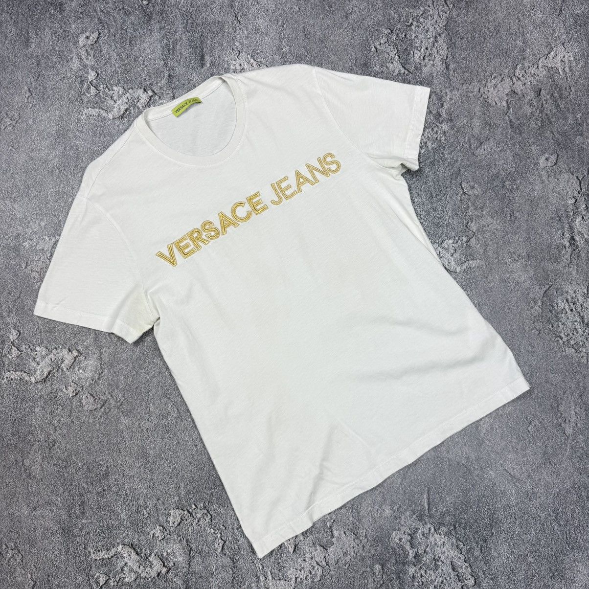 Versace Versace Jeans T-Shirt Big Logo White/Gold Luxury Lize XL Size US XL / EU 56 / 4 - 2 Thumbnail