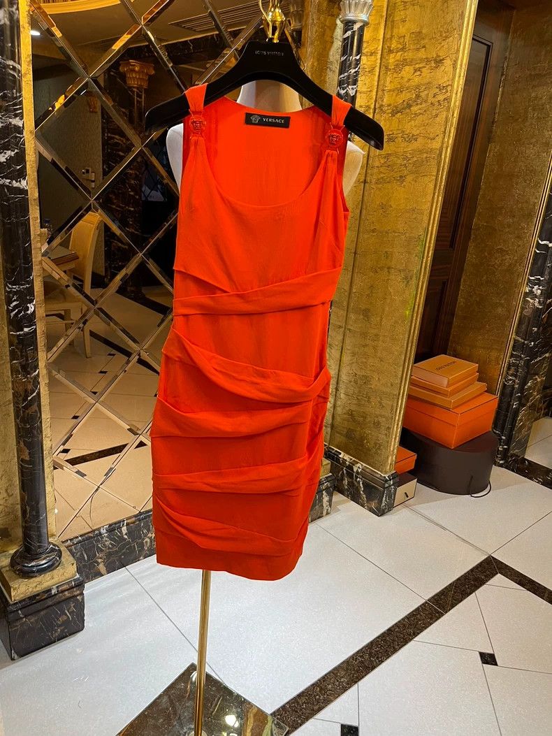 Versace Versace Sunset orange dress Size M / US 6-8 / IT 42-44 - 4 Thumbnail