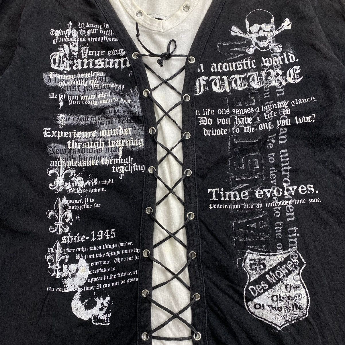 Le Grande Bleu (L.G.B.) 2000s Beamount Carr Double Layers Vkeii Lace Up Longsleeve Size US L / EU 52-54 / 3 - 6 Thumbnail