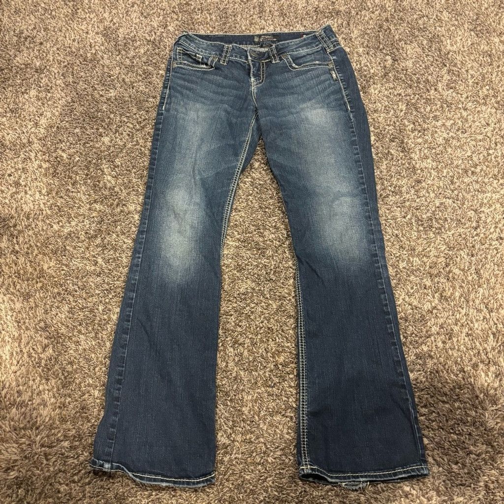 Silver Jeans Co. Silver Jeans Women's Slim Mid Boot Cut Jeans Size 30" / US 8 / IT 44 - 2 Thumbnail