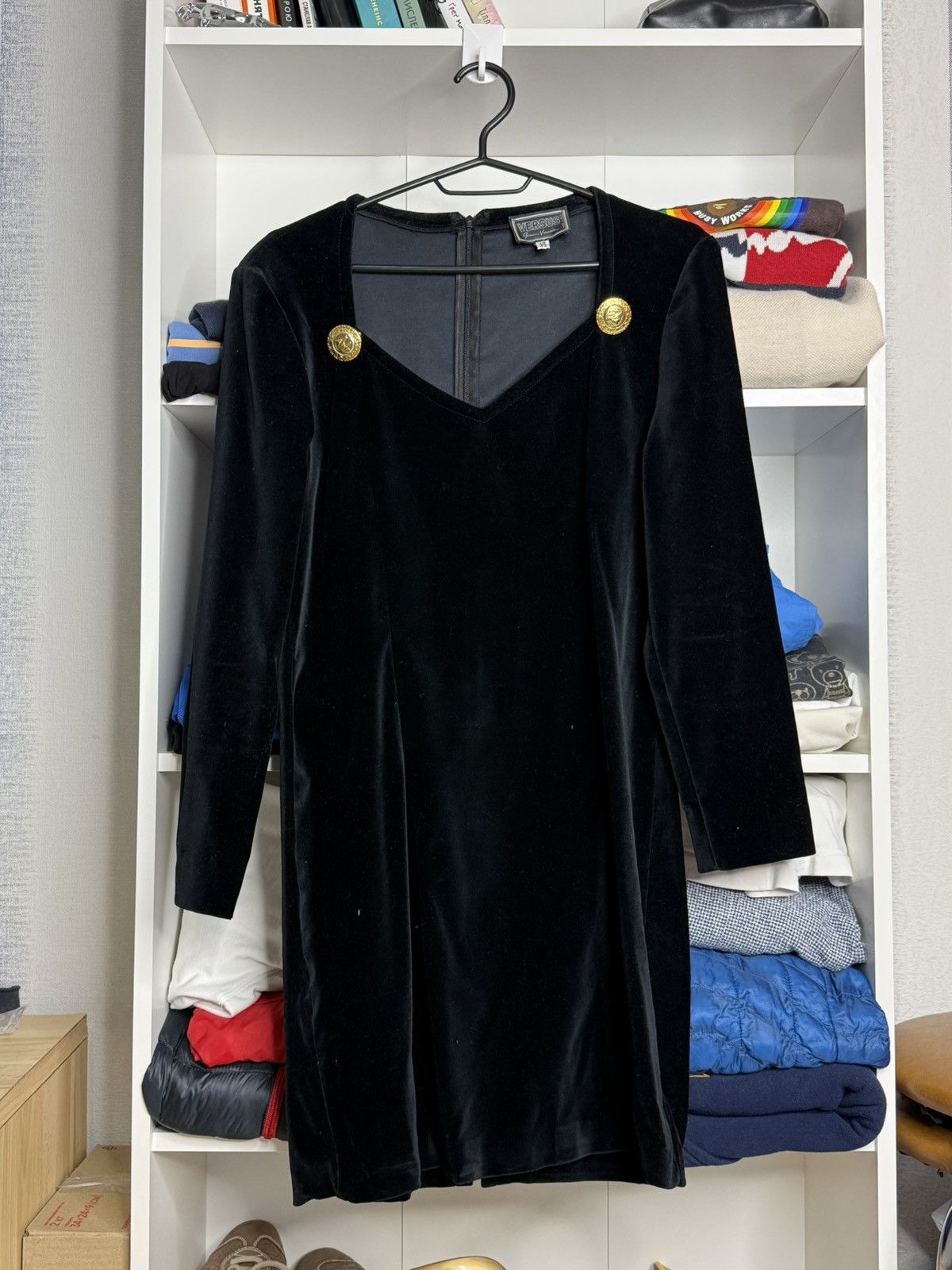 Versus Versace 90s Versus Gianni Versace Velvet Dress size 28/42 Size M / US 6-8 / IT 42-44 - 12 Thumbnail