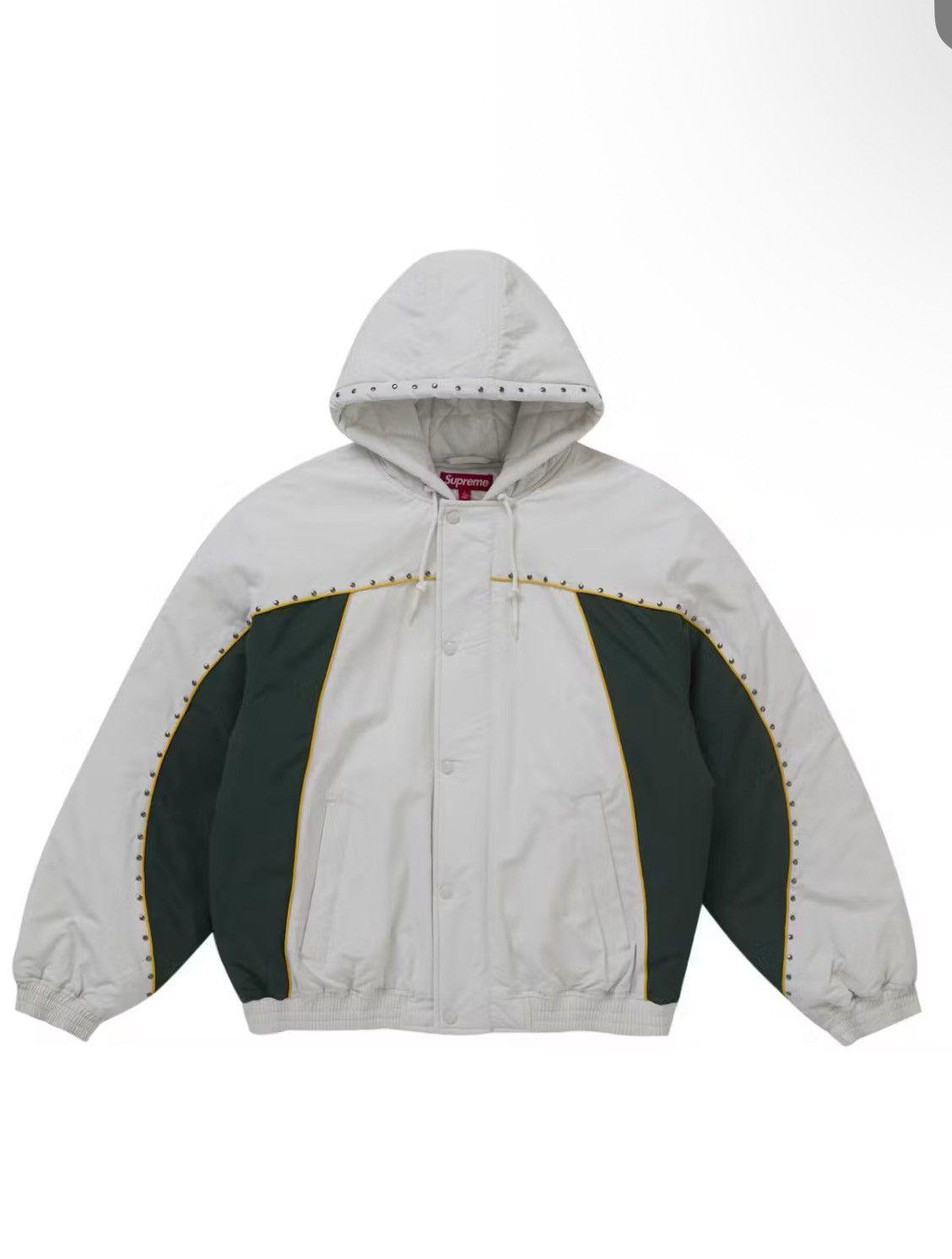 Supreme studded stadium jacket (white) (M)
