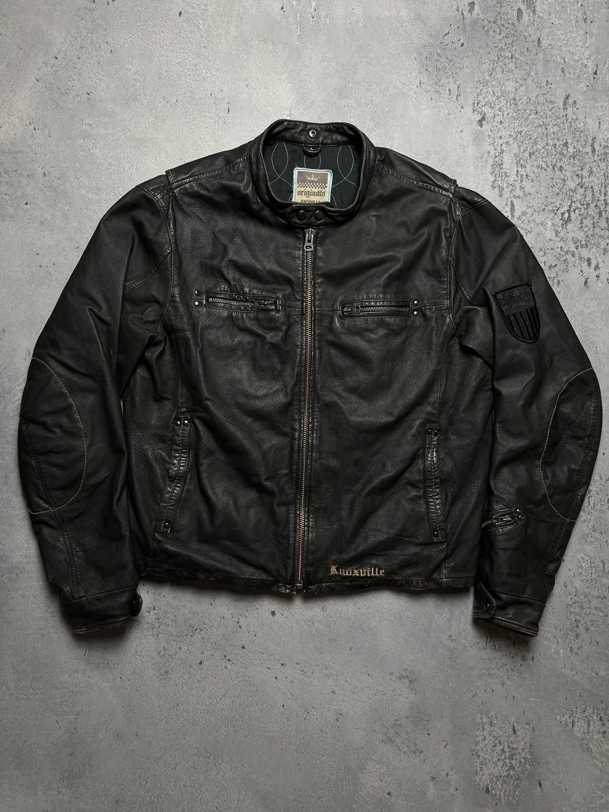 image of Angelo Litrico x Leather Jacket Real Leather Racing Jacket Knoxville Arizona Usa Motovintage in Bla