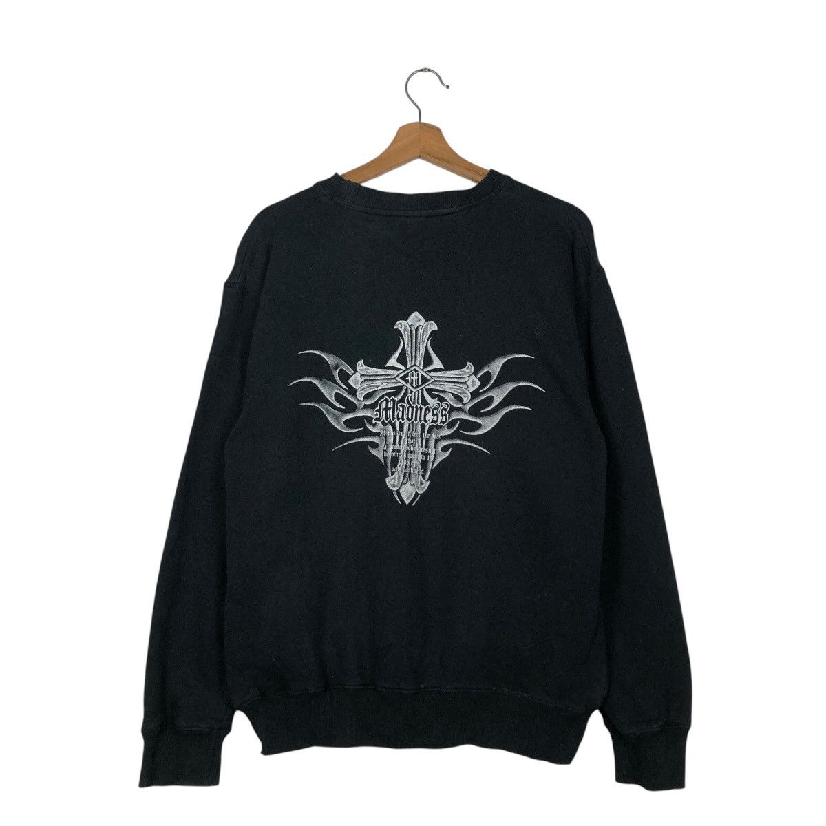 Japanese Brand 📌Vintage Sweatshirt Madness Punk Design Chrome Hearts Style Size US M / EU 48-50 / 2 - 9 Thumbnail