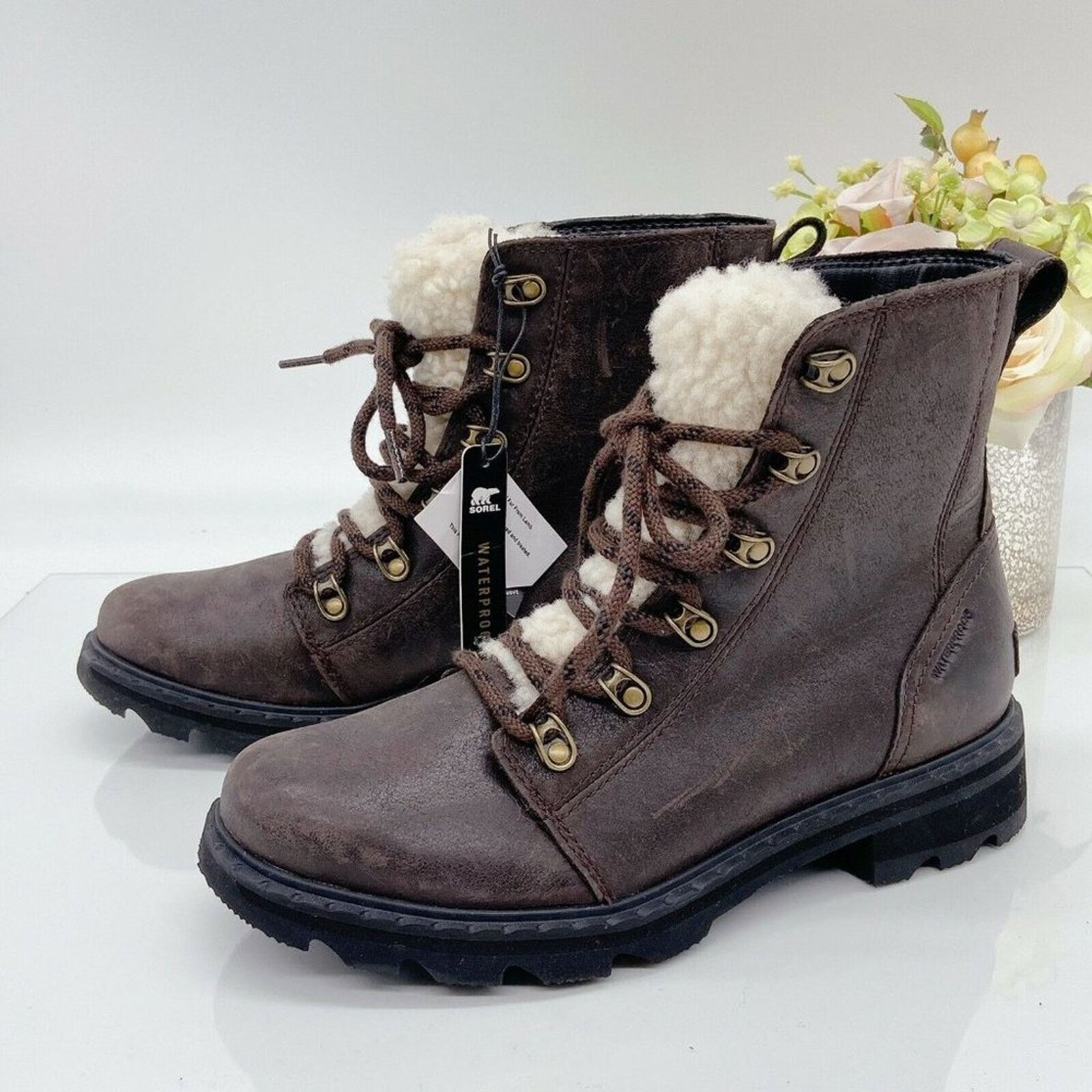 SOREL Sorel Lennox Lace Cozy Shearling Waterproof Boots - Size 8 Size US 8 / IT 38 - 2 Thumbnail