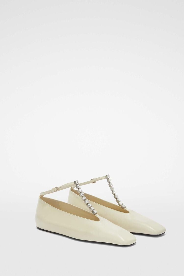 Jil Sander o1w1db10825 Ballerinas in Cream Size US 9 / IT 39 - 3 Thumbnail