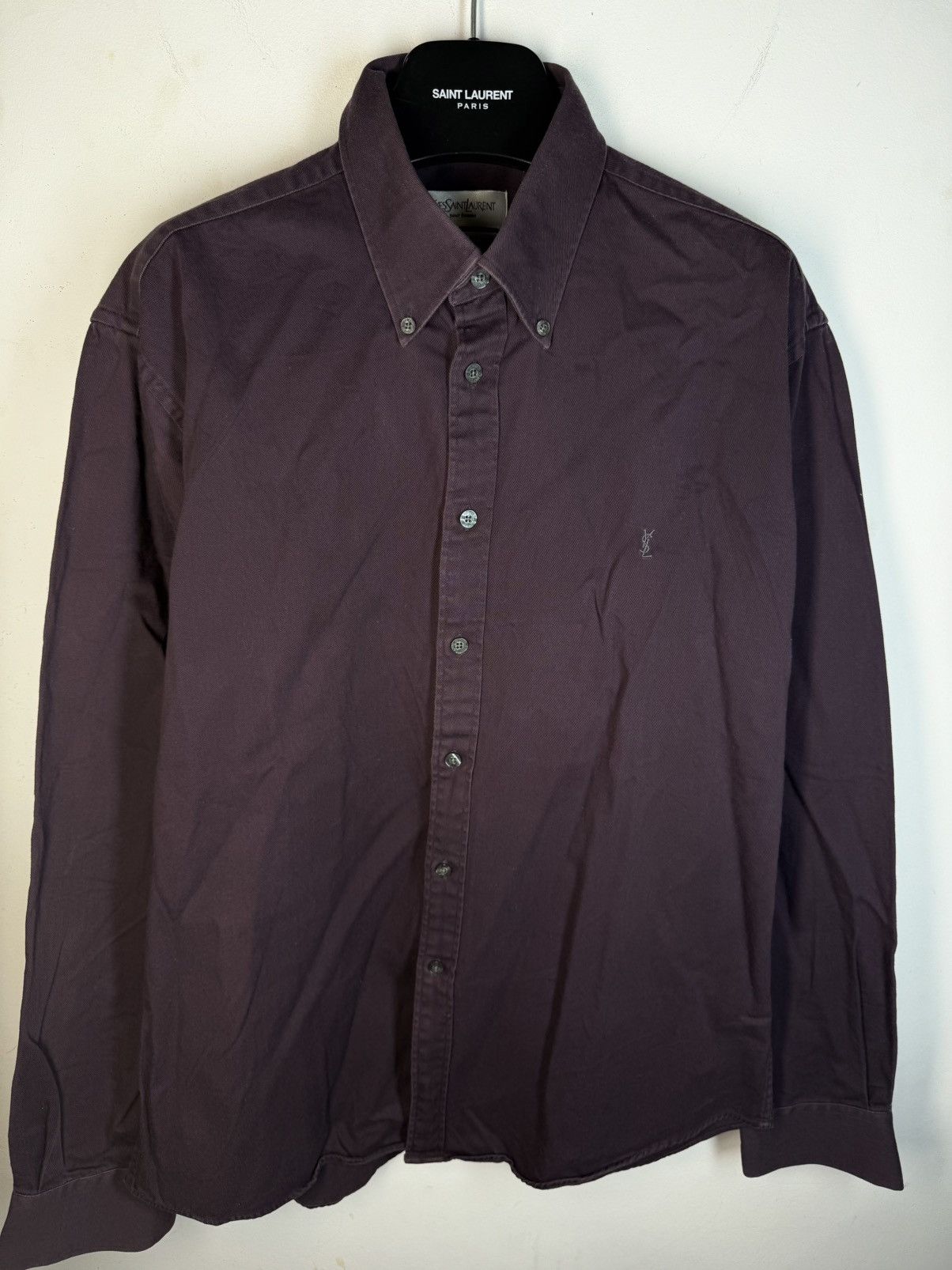 Yves Saint Laurent Heavy YSL Shirt Cotton Grey Size US L / EU 52-54 / 3 - 20 Thumbnail