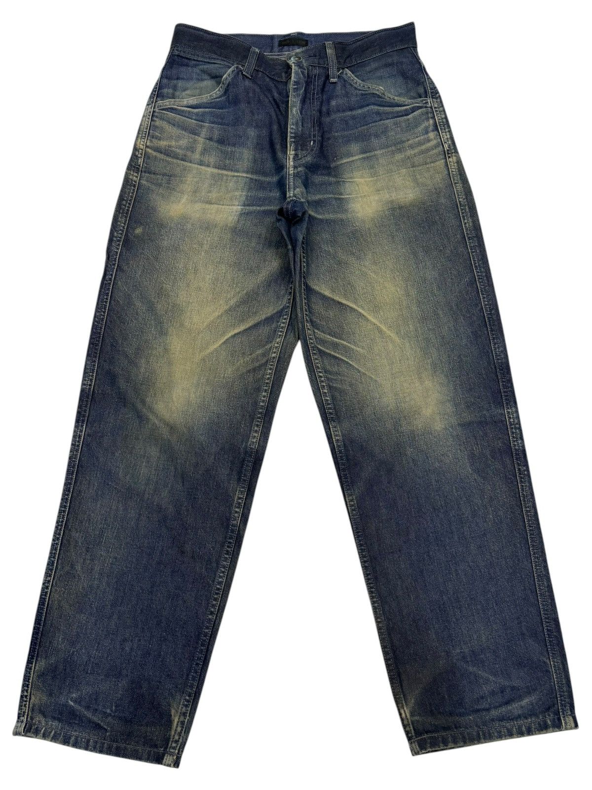 Kapital UNIQLO RUSTY MUD WASH WIDE LOOSE DISTRESSED DENIM JEANS Size US 28 / EU 44 - 1 Thumbnail