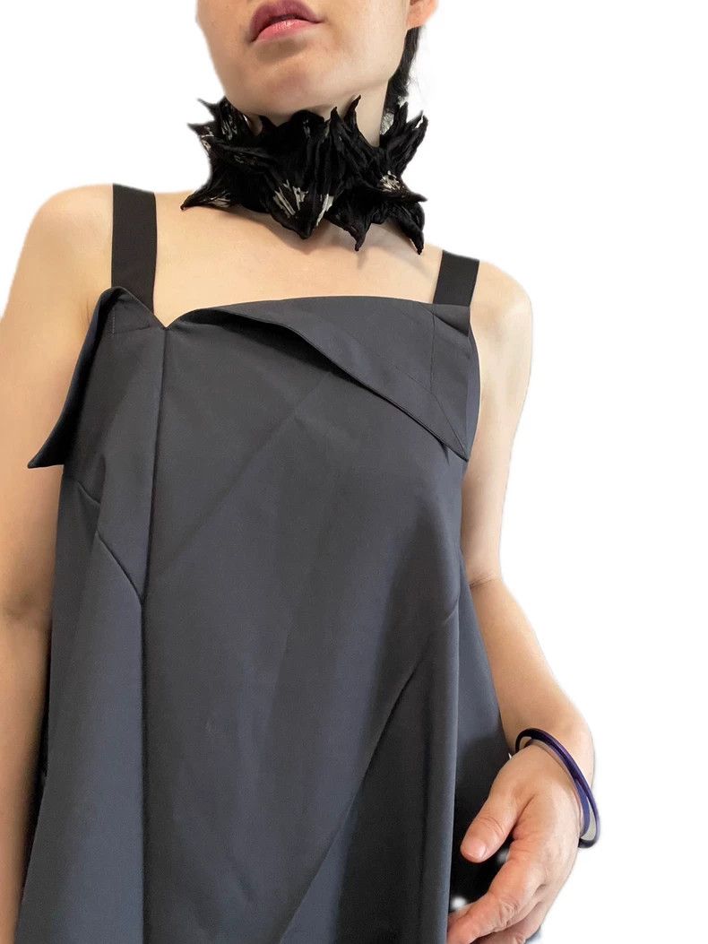 Issey Miyake Issey Miyake size:3 A dark grey-black color-blocked dress Size XS / US 0-2 / IT 36-38 - 6 Thumbnail