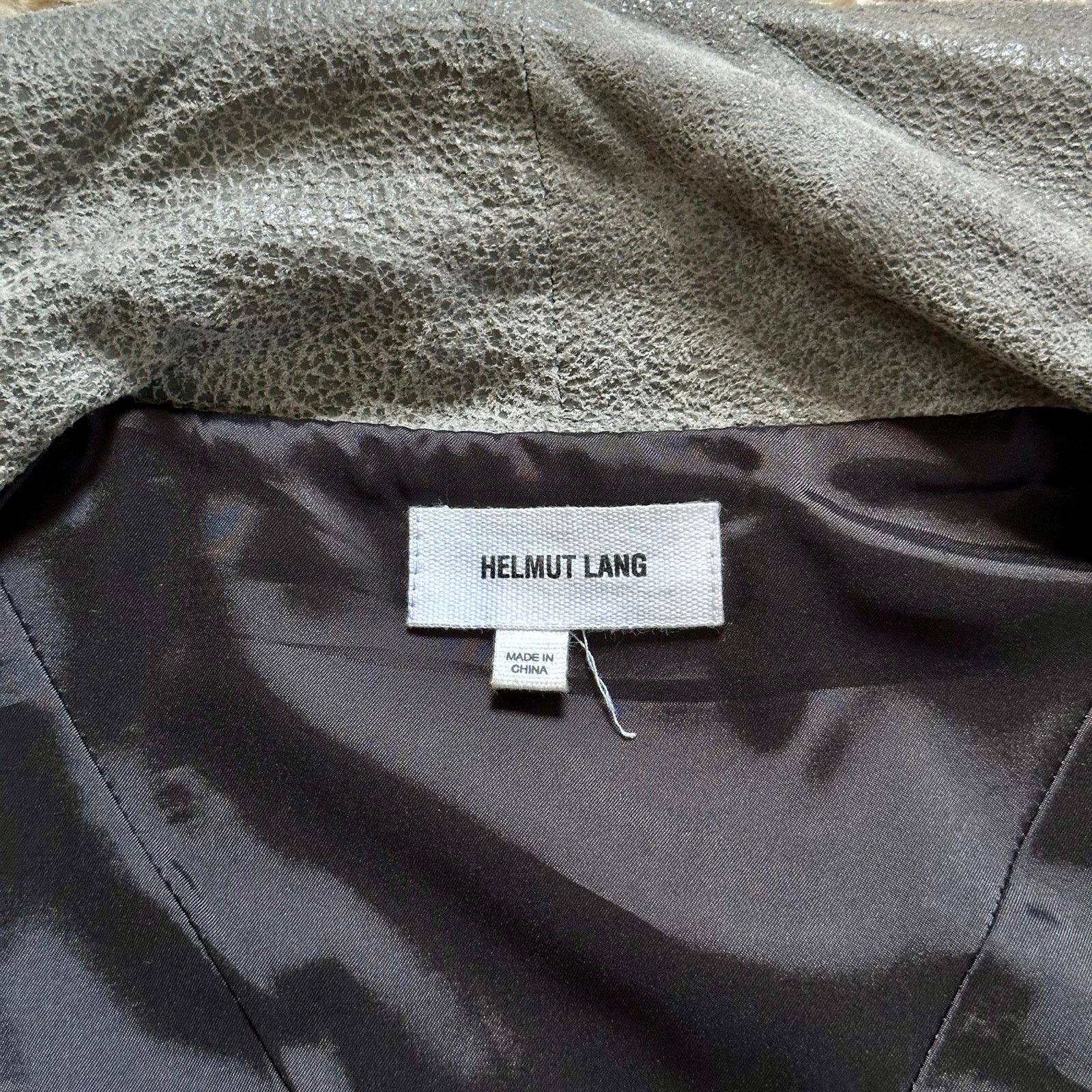 Helmut Lang Gray Lamb Leather Biker Moto Jacket Asymmetrical