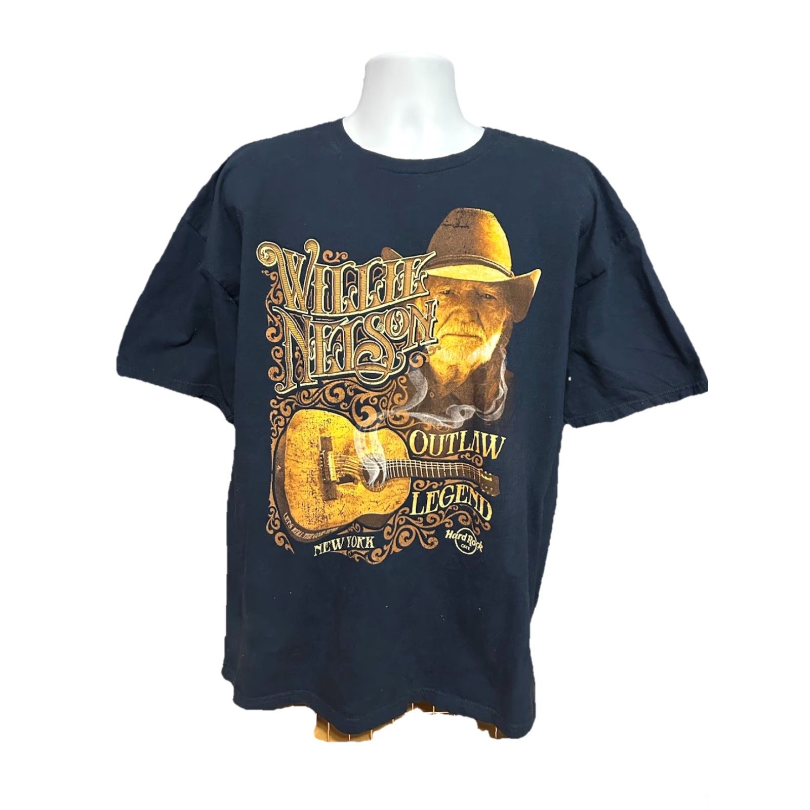 Hard Rock Cafe Willie Nelson Outlaw Legends Shirt Men 2XL Navy Blue Hard Rock T-Shirt Short Sleeve Graphic Print Front 2010-2019 Vintage No? Size US XXL / EU 58 / 5 - 2 Thumbnail