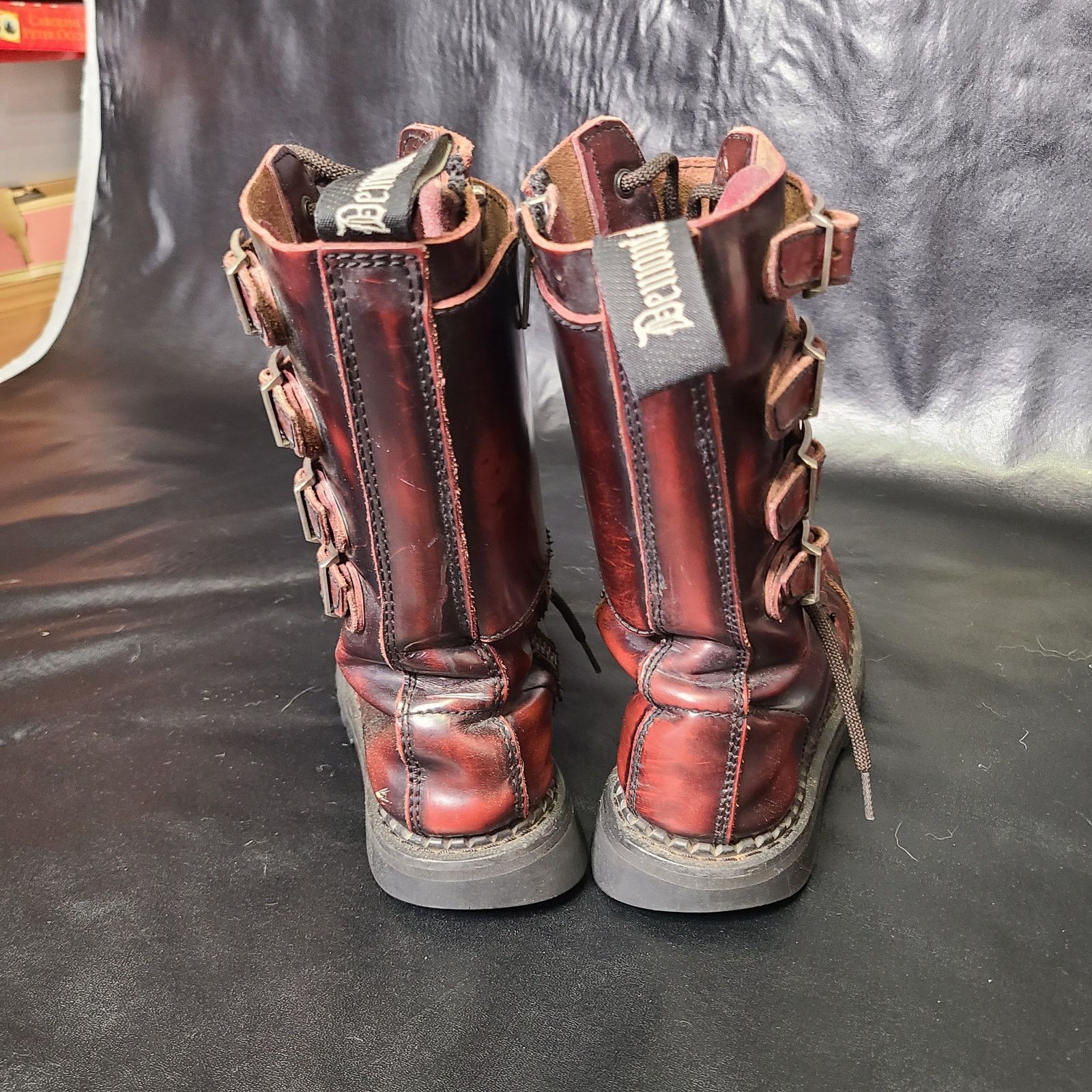 Demonia Cult Demonia Attack Brown, red Combat Boots size 6.5 Size US 6.5 / IT 36.5 - 2 Thumbnail