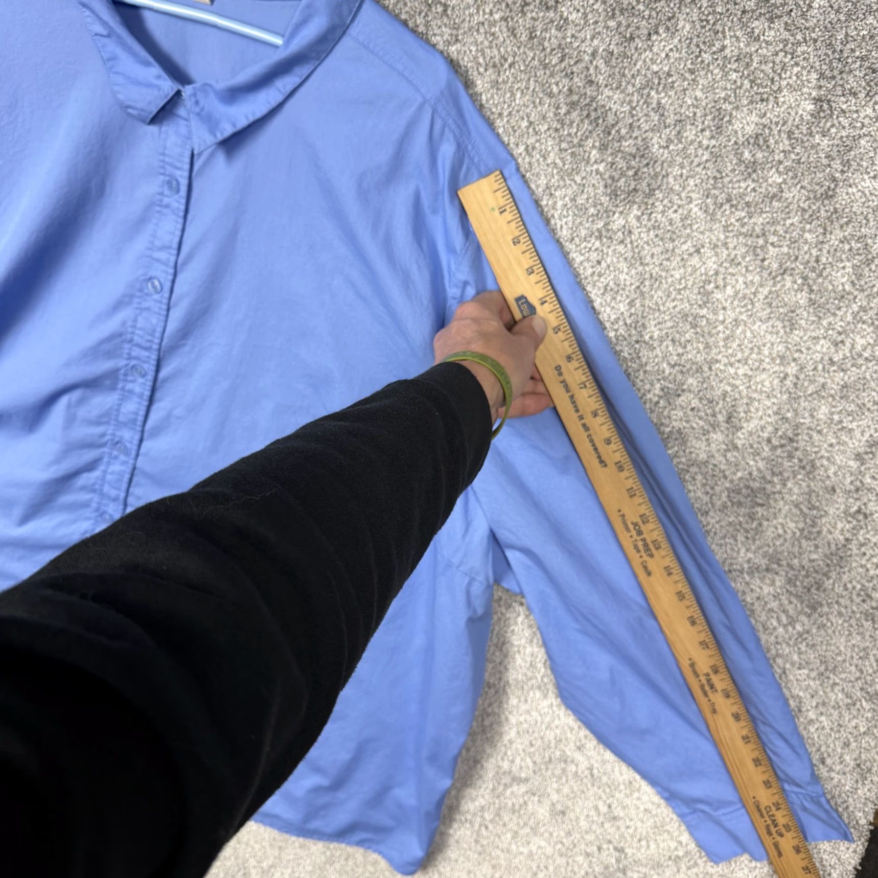 Vintage VINTAGE? No. Woman Within Button-Up Tunic Shirt Women 5X Blue Cotton Long Sleeve Casual Workwear Preppy Size XXL / US 16-18 / IT 52-54 - 3 Thumbnail