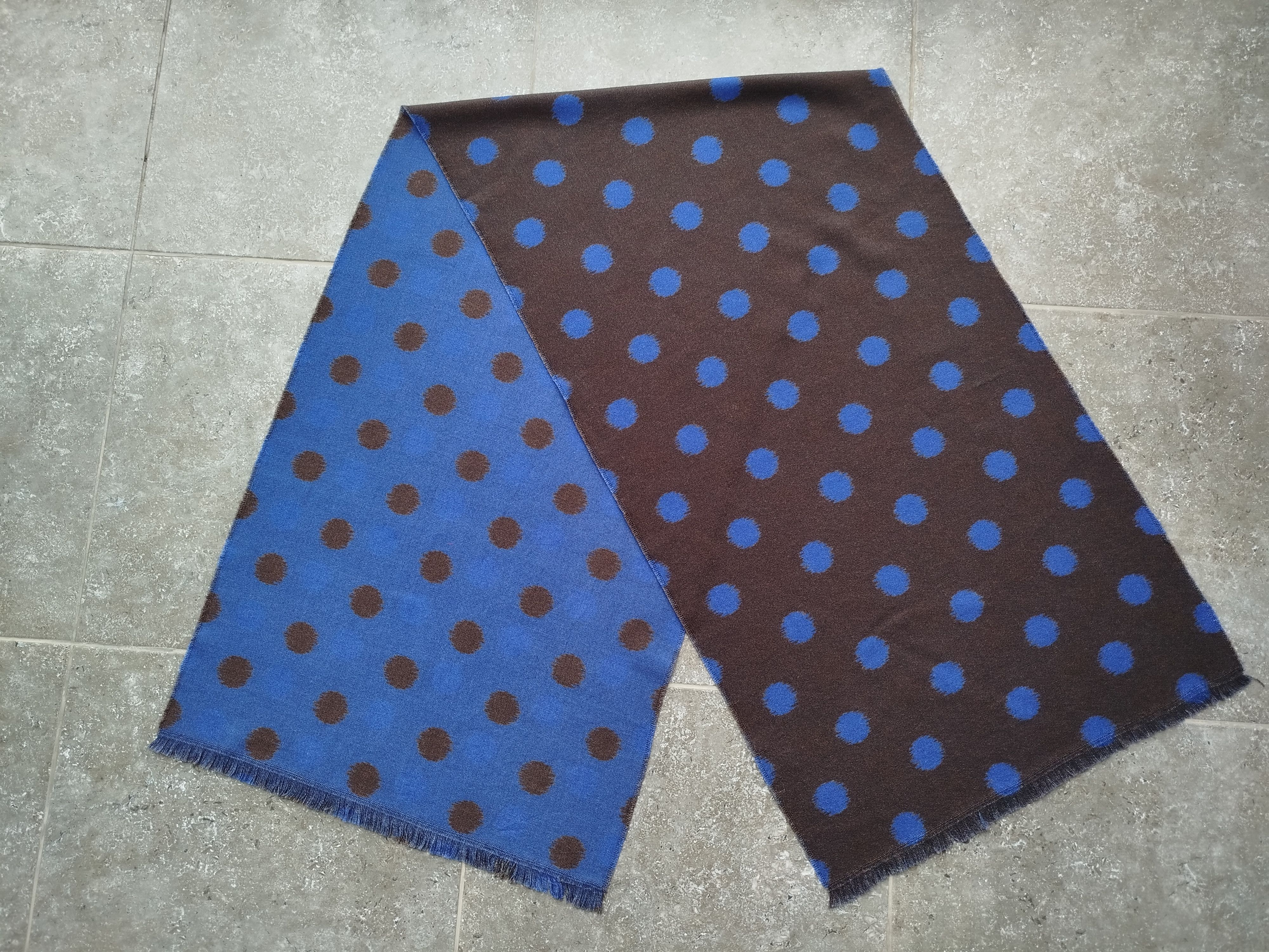 Boggi BOGGI Milano Scarf Polka Dot Wool Italy Size ONE SIZE - 2 Thumbnail