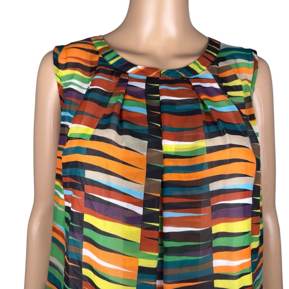 Other Dana Buchman Sleeveless Geometric Print Blouse Size L Size L / US 10 / IT 46 - 2 Thumbnail