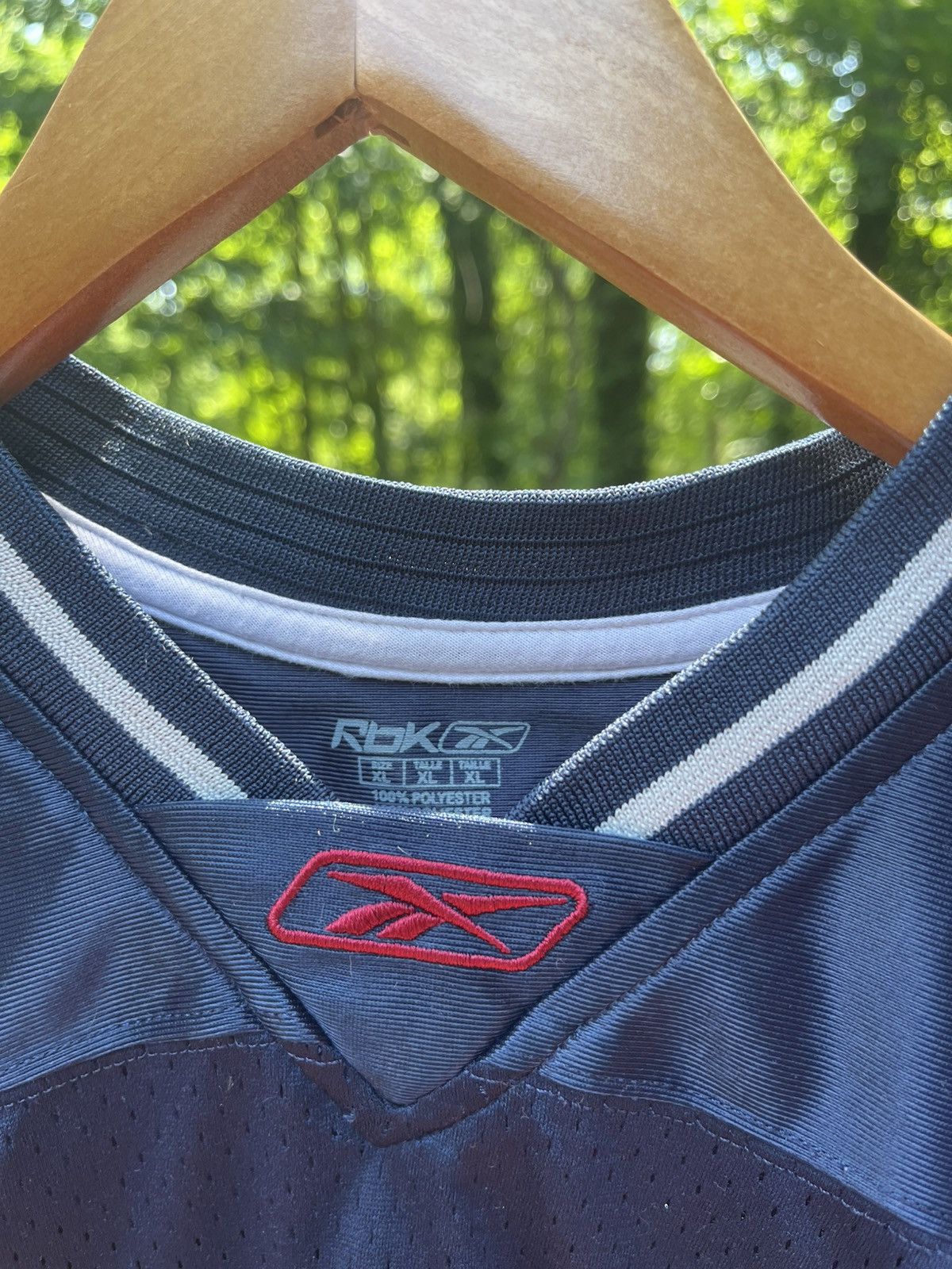 Reebok Vintage Men's Navy Blue and Red Reebok Jersey Size US L / EU 52-54 / 3 - 3 Thumbnail