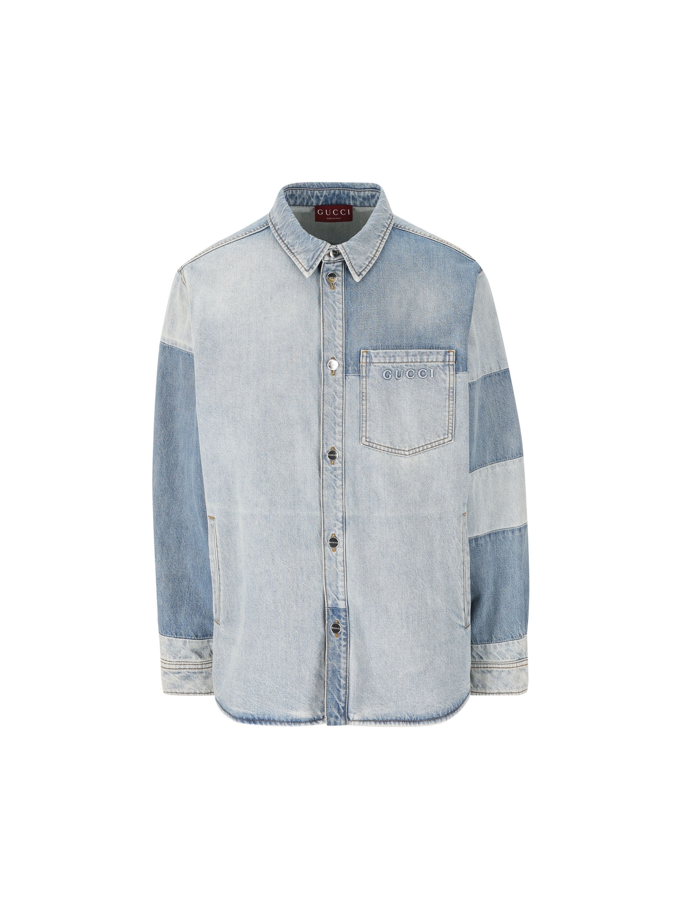 Gucci o1la5ras0426 Cotton Denim Shirt in Blue Size US M / EU 48-50 / 2 - 1 Thumbnail