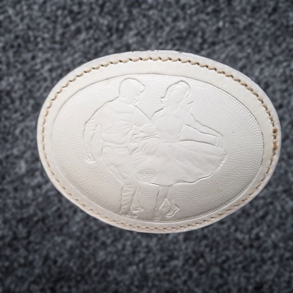 Rockmount Ranch Wear VINTAGE Rockmount Ranch Wear Champion Square Dance Belt Buckle Leather Embossed Men Western Buckle White 1980s Size ONE SIZE - 1 Thumbnail