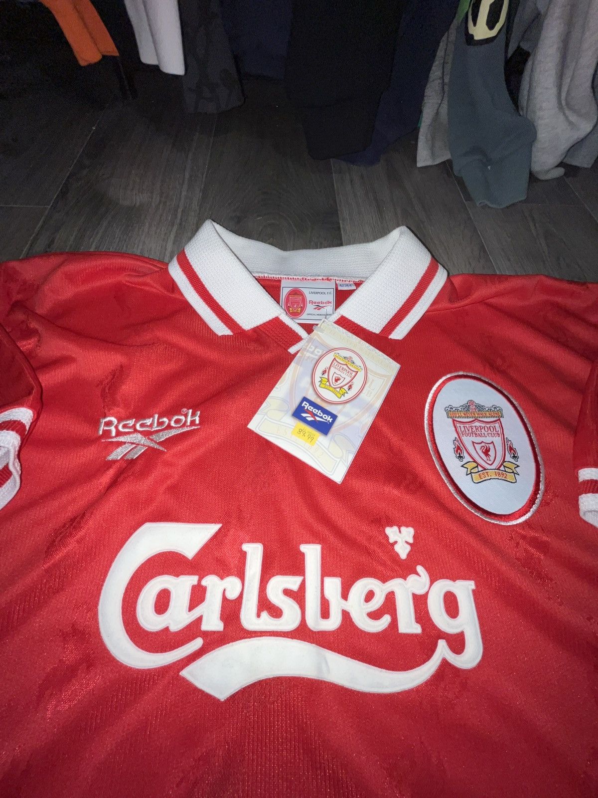 Reebok Vintage Liverpool Reebok 96-98 Home Kit Size US XL / EU 56 / 4 - 2 Thumbnail