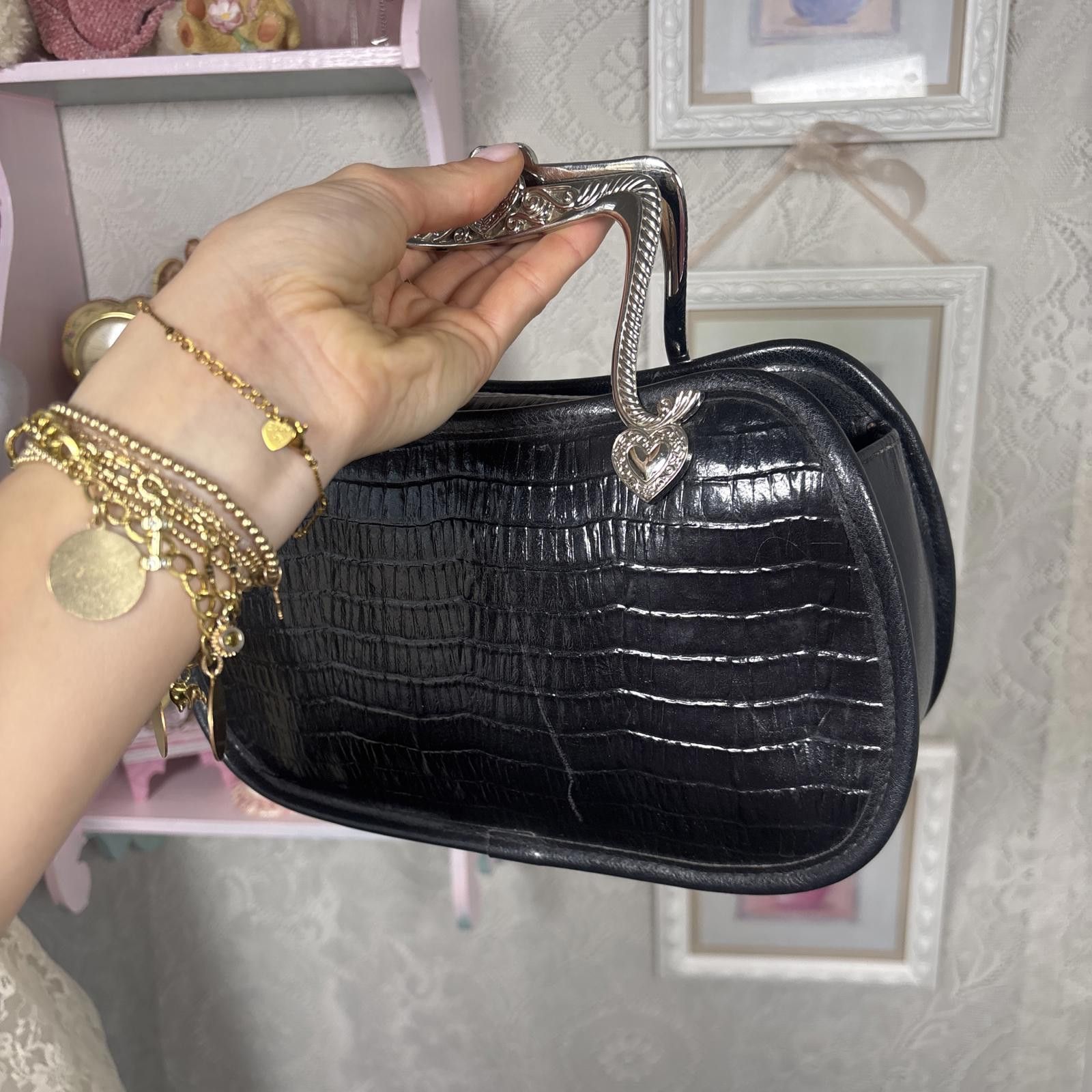 Other vintage leather hand bag with silver hardware Size ONE SIZE - 4 Thumbnail