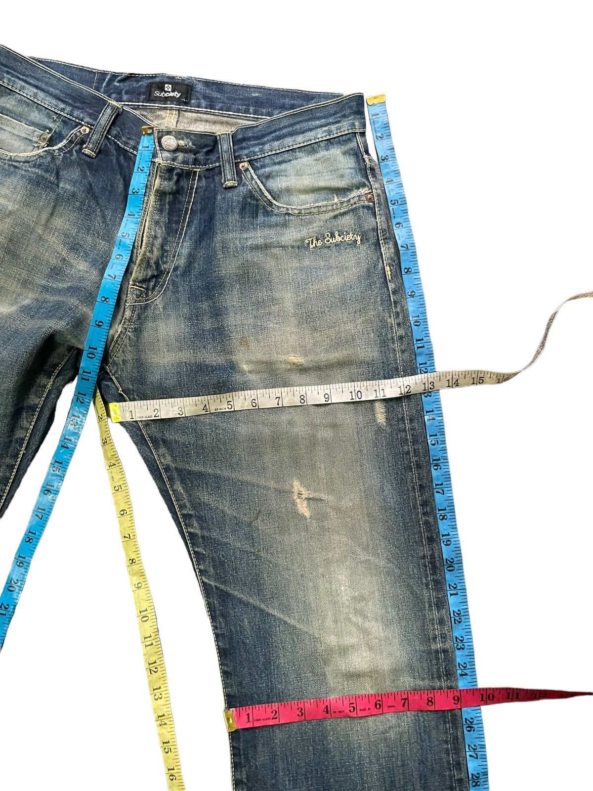 Japanese Brand Subciety Selvedge Distresed Denim Size US 34 / EU 50 - 17 Thumbnail