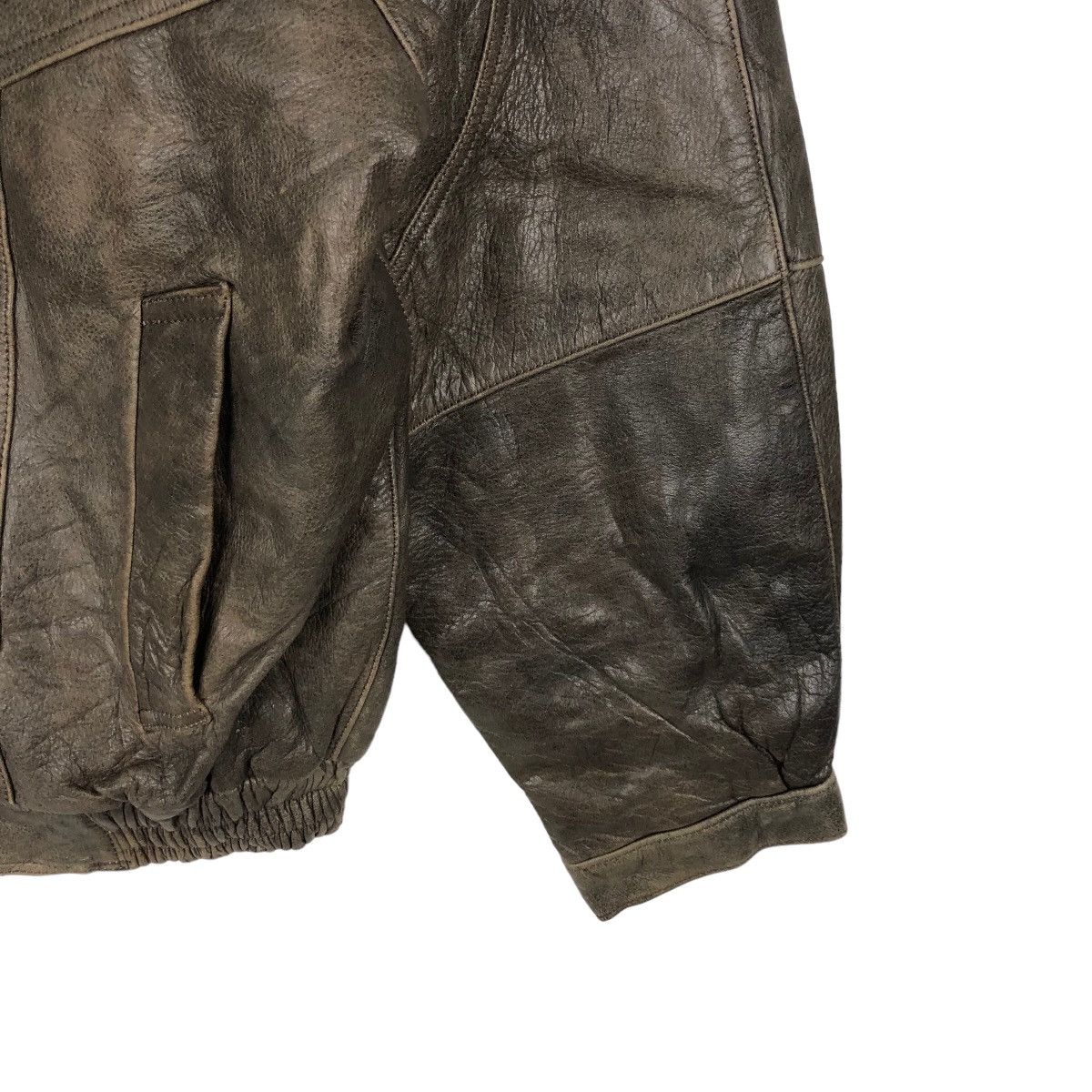 Japanese Brand VINTAGE BOMBER LEATHER JACKET NEW PARIS INSPIRE ISSEY MIYAKE Size US L / EU 52-54 / 3 - 4 Thumbnail