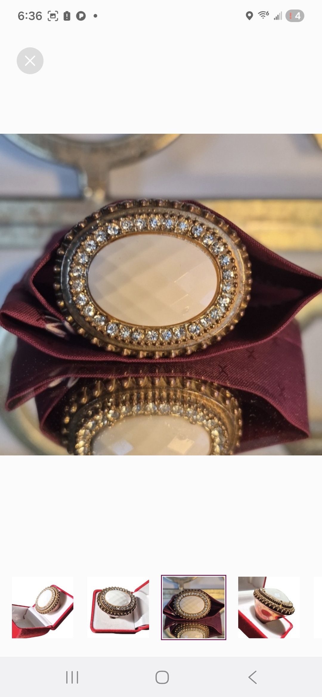 Other Mother Of Pearl Gold Toned Ring-Vintage Size ONE SIZE - 2 Thumbnail
