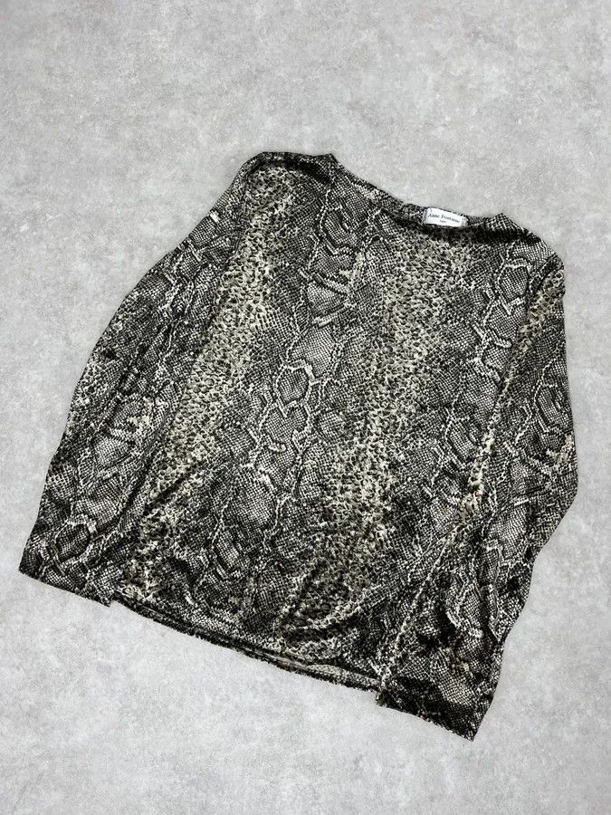 Vintage 2000s Anne Fontaine Grey Snakeskin Effect Longsleeves Size US XS / EU 42 / 0 - 4 Thumbnail