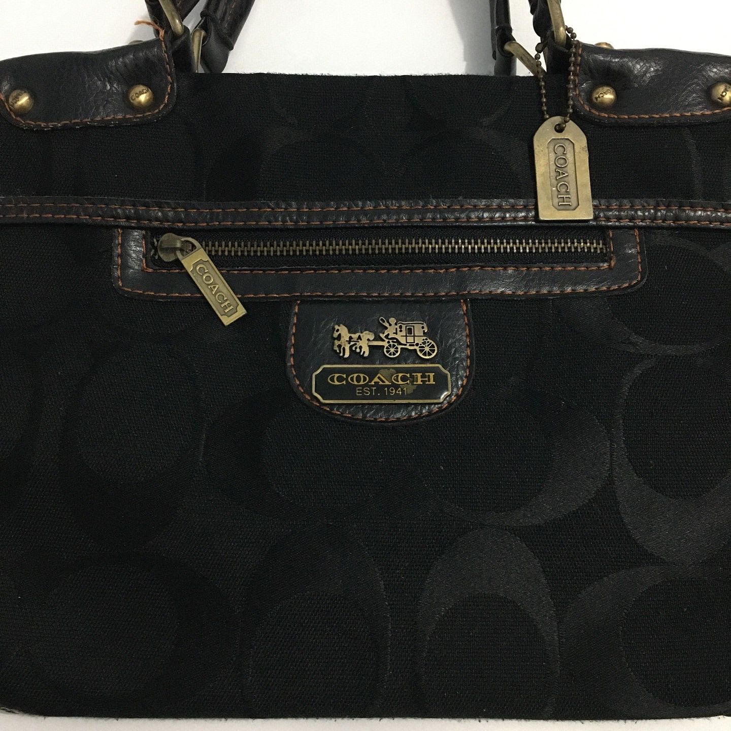 Coach Coach Poppy Canvas Leather Monogram Handbag Size ONE SIZE - 7 Thumbnail
