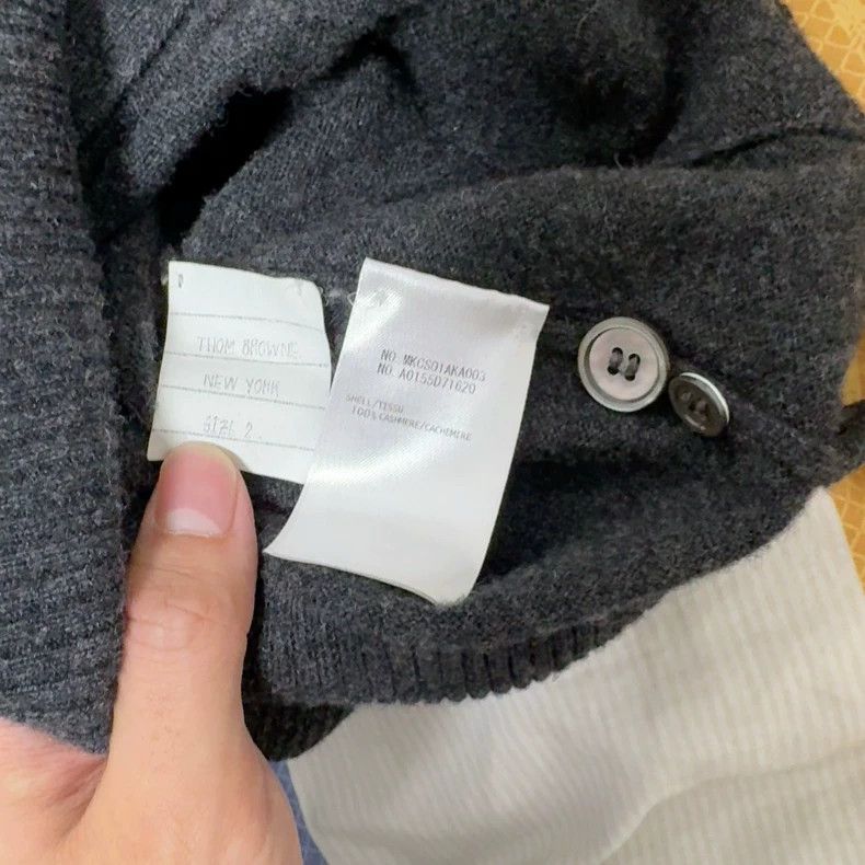 Thom Browne Thom browne Classic dark gray cashmere cardigan jacket 2503 Size US M / EU 48-50 / 2 - 8 Thumbnail