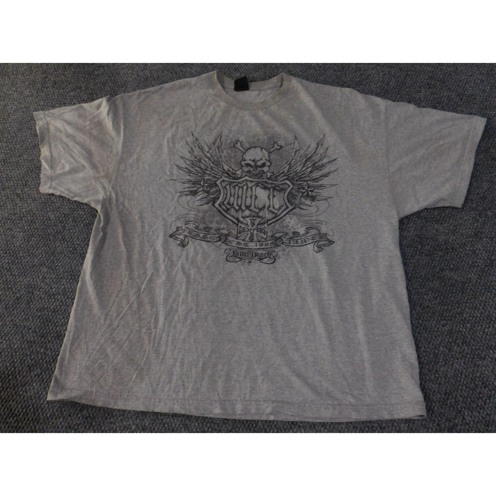 West Coast Choppers VINTAGE West Coast Choppers Shirt Mens 2XL Gray Skull Wings Long Beach Jesse James Tee Size US XXL / EU 58 / 5 - 5 Thumbnail