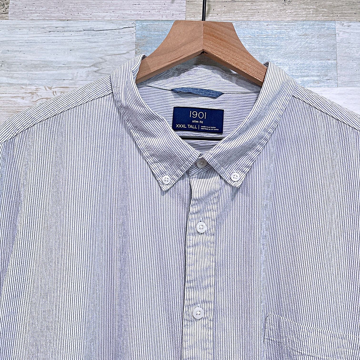 1901 1901 Slim Fit Short Sleeve Seersucker Shirt White Mens XXXLT Size US XXL / EU 58 / 5 - 2 Thumbnail